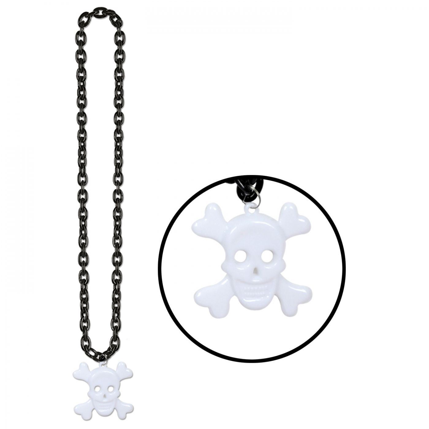 Chain Beads w/Skull & Crossbones Medal (12) image