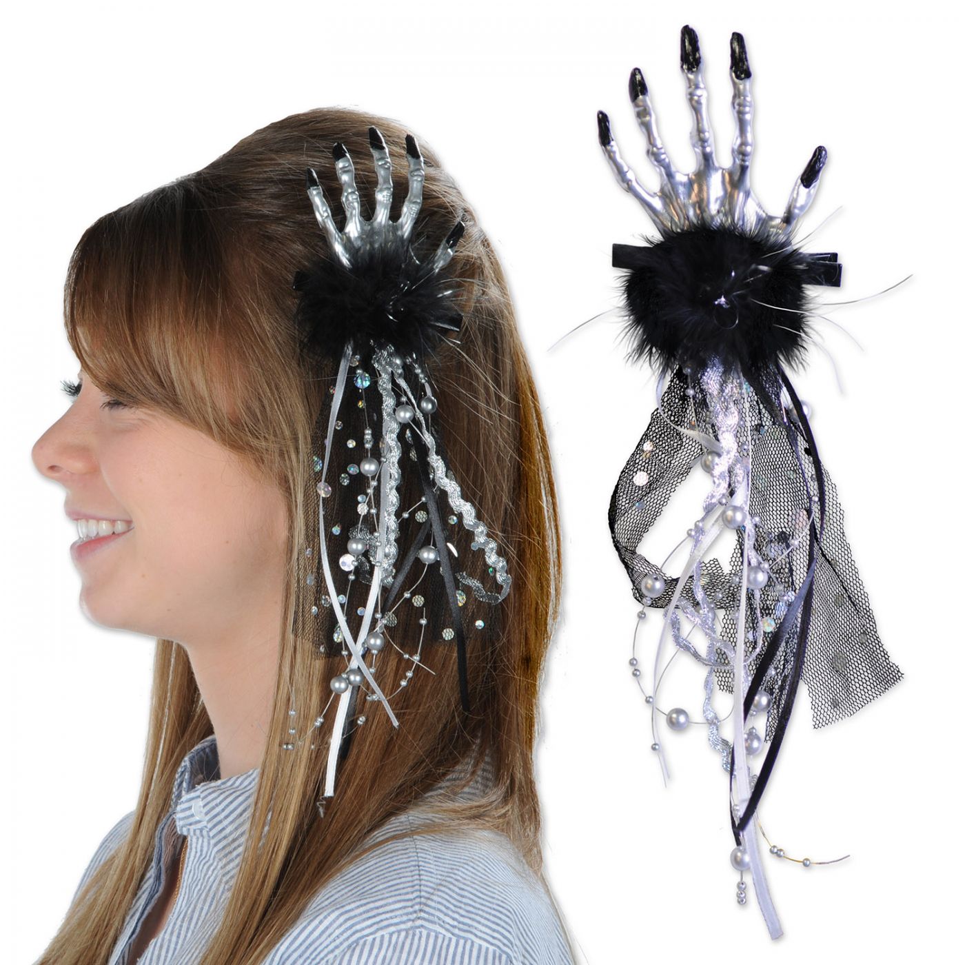 Skeleton Hand Hair Clip (12) image