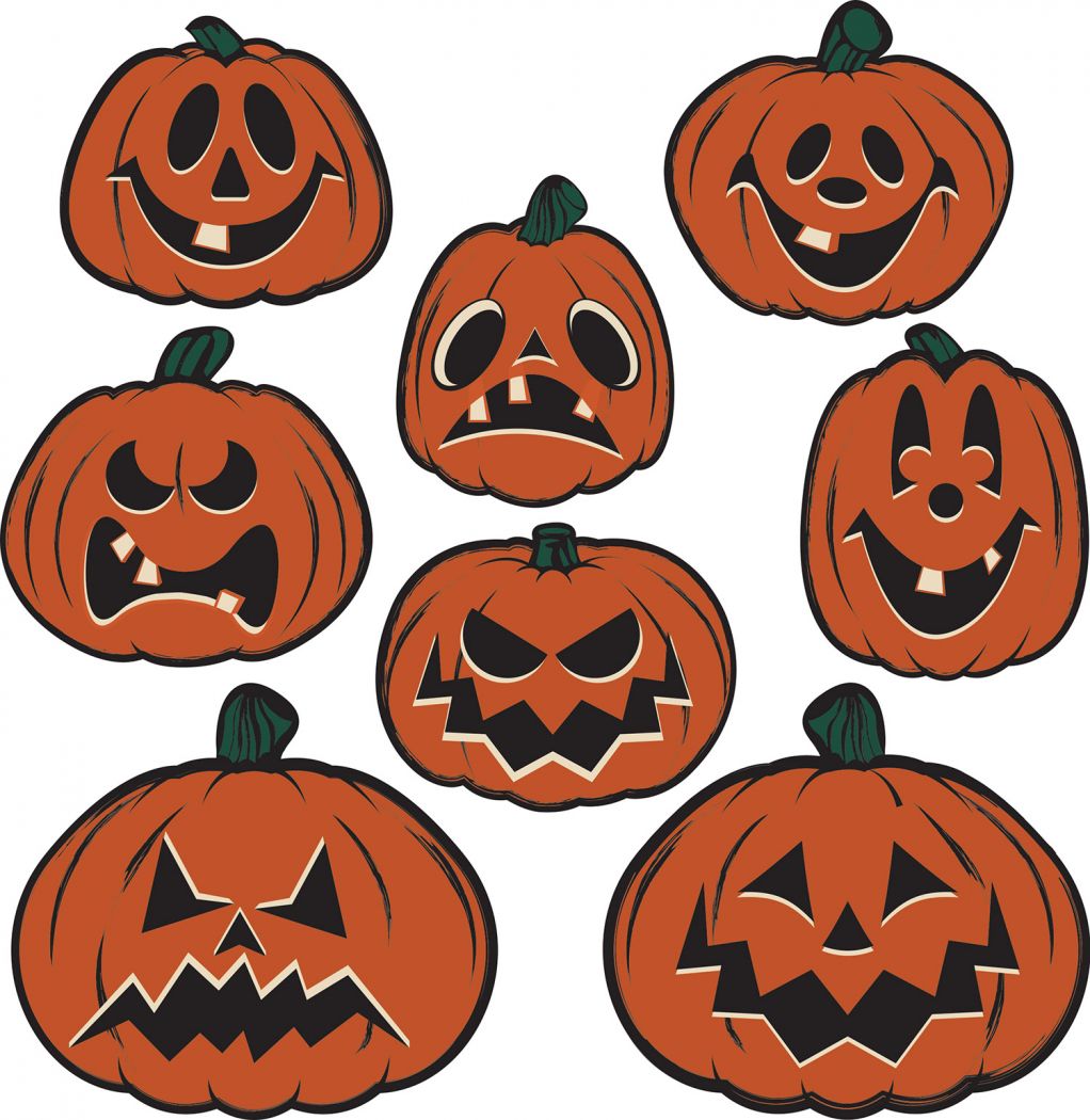 Vintage Halloween Pumpkin Cutouts (12) image