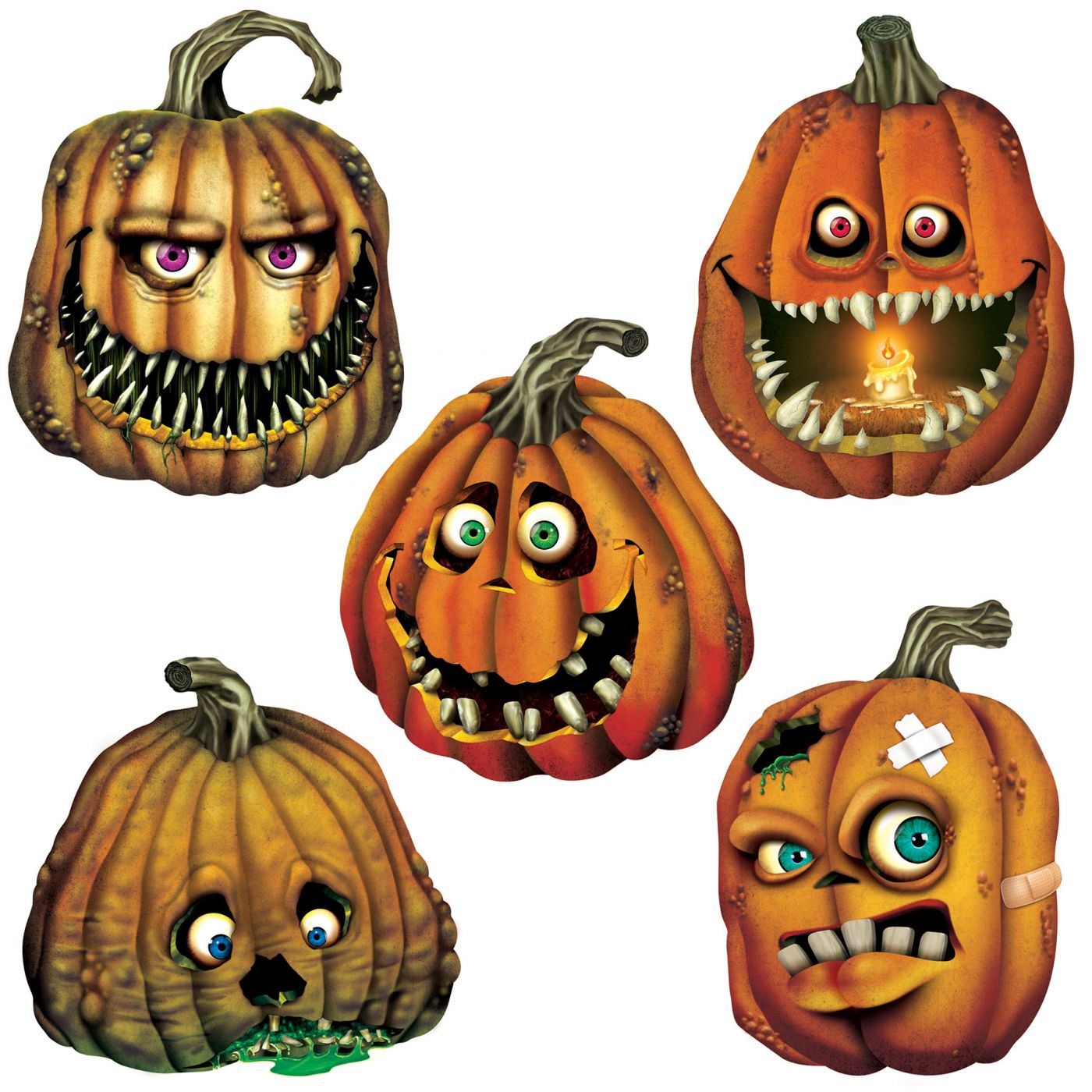 Creepy Jack-O-Lantern Cutouts (12) image