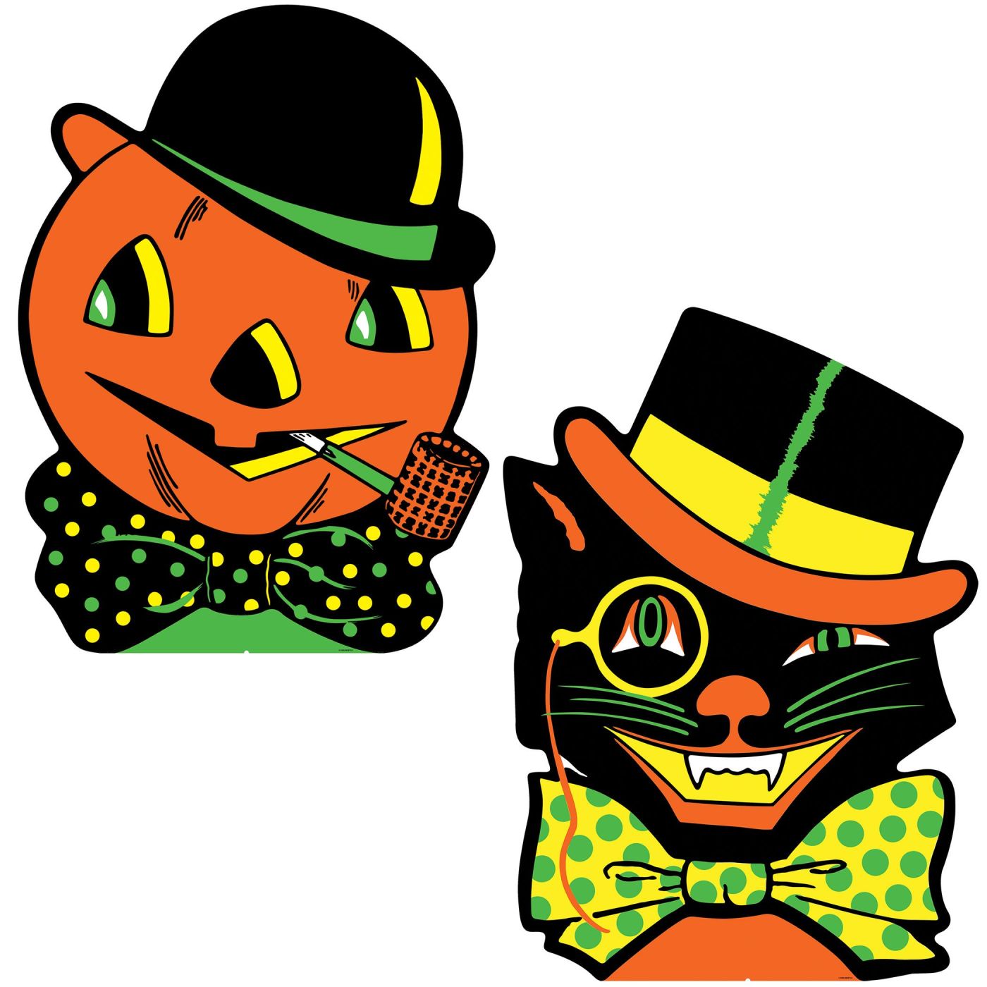 Vintage Halloween Cat & J.O.L Stand-Ups (4) image