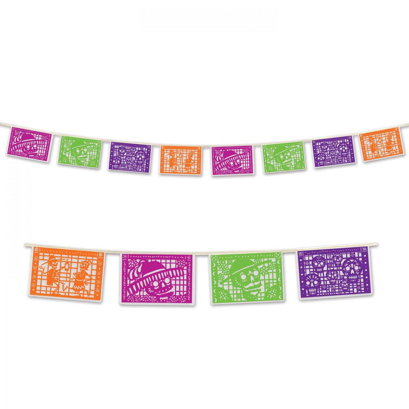 Day Of The Dead Picado Style Pennant Bnr (12) image
