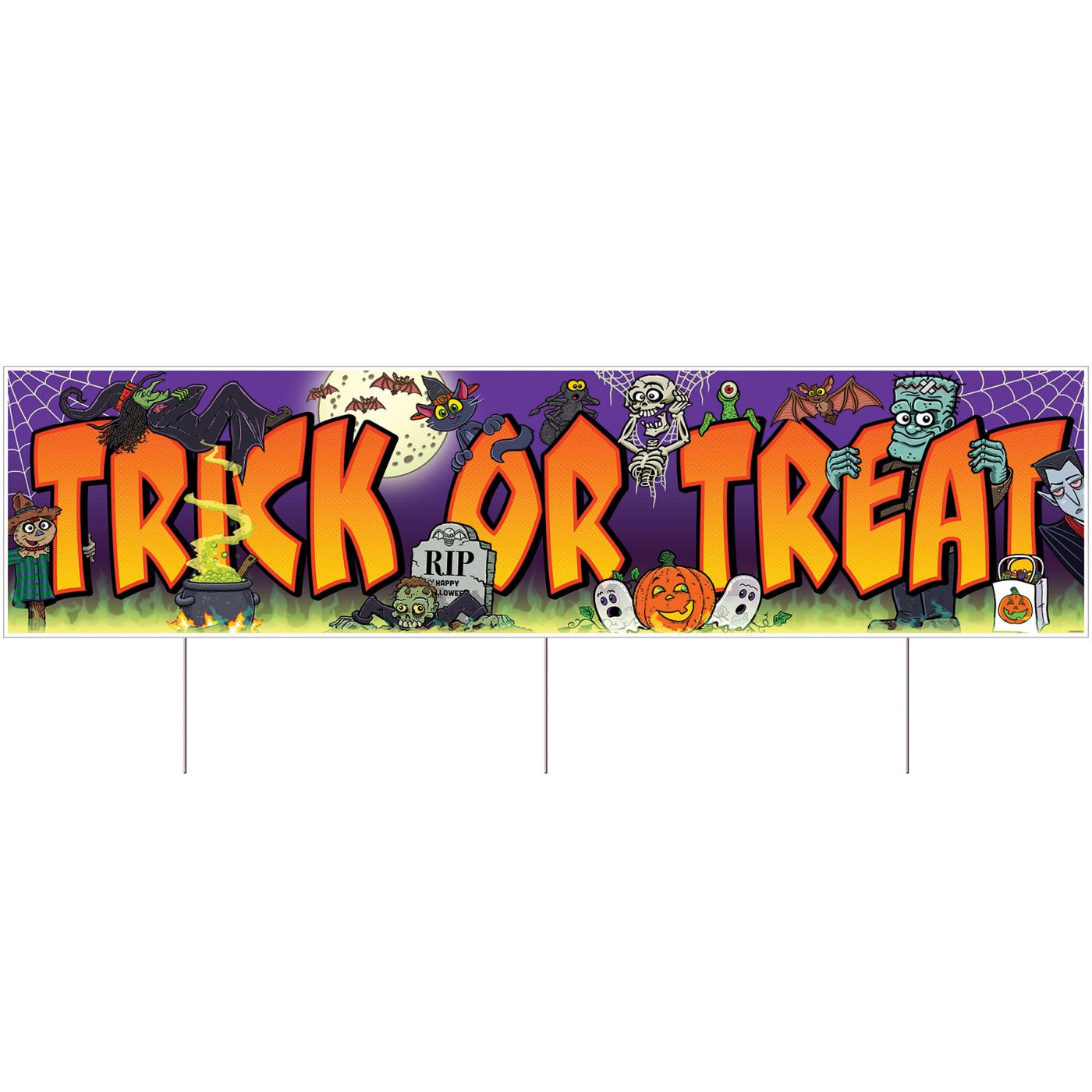 Plastic Jumbo Trick or Treat Yard Sign (6) image