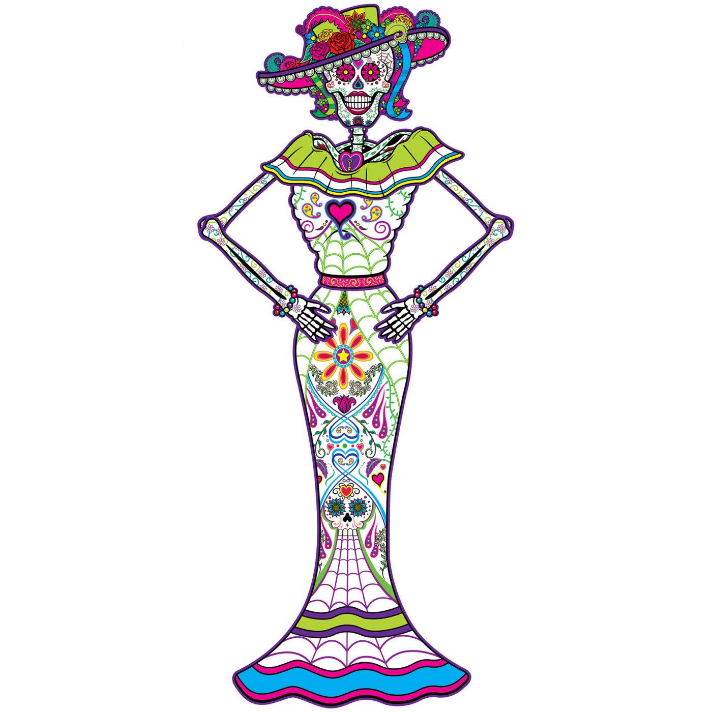 Jointed Day of the Dead Female Skeleton (12) image