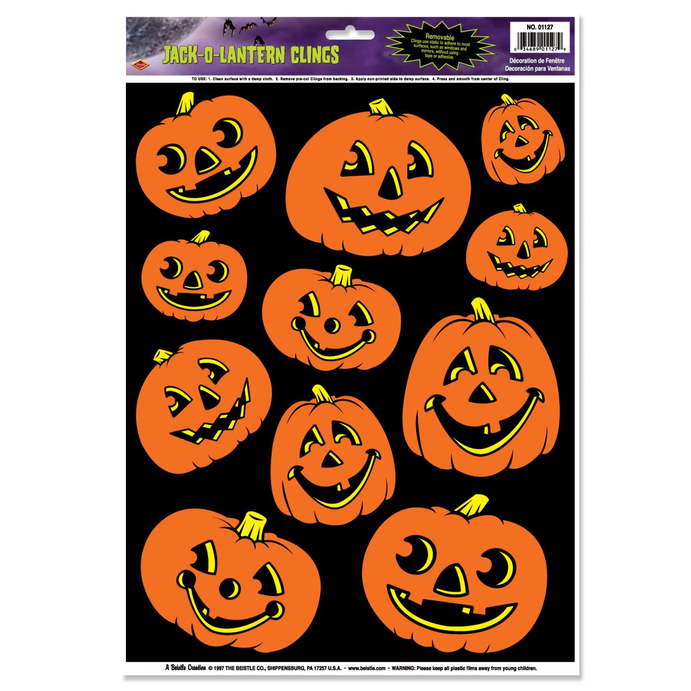 Jack-O-Lantern Clings (12) image