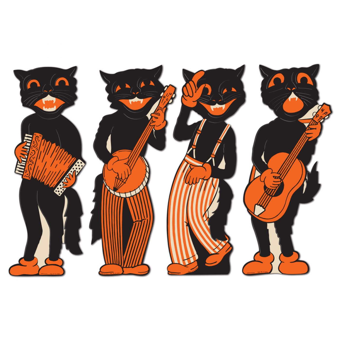 Vintage Halloween Scat Cat Band Cutouts image
