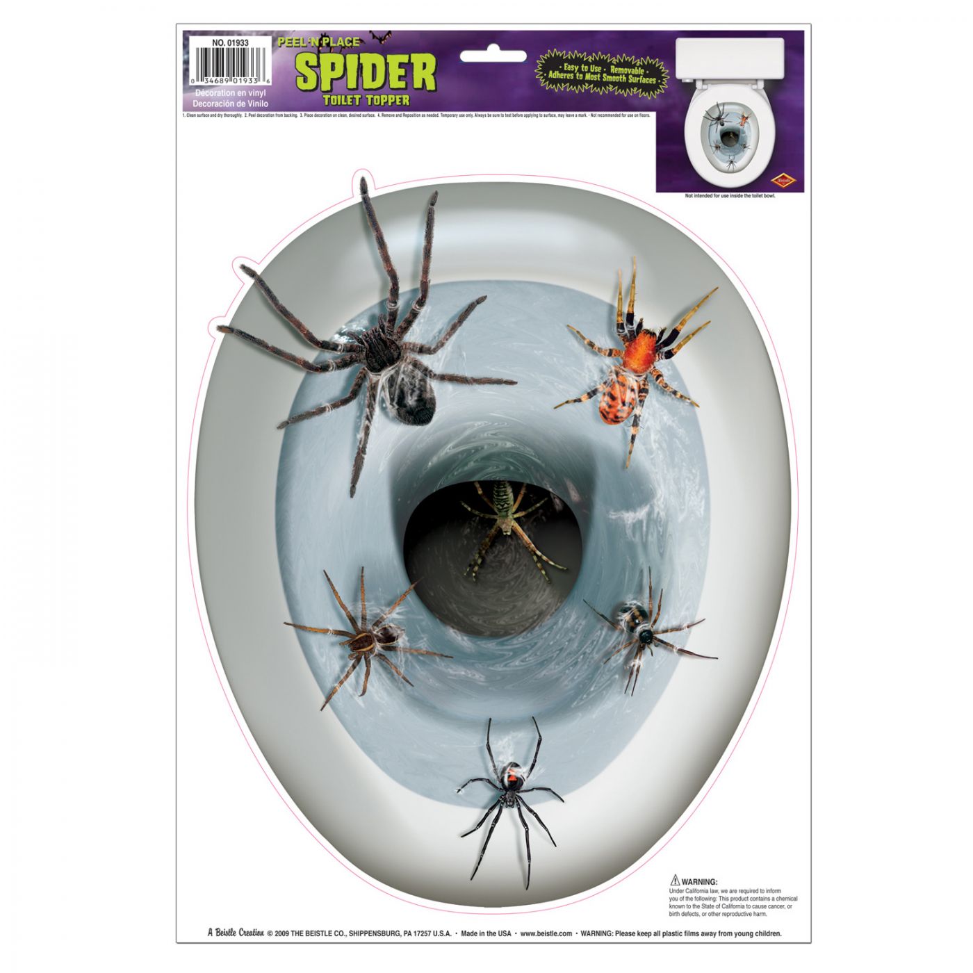 Spider Toilet Topper Peel 'N Place image