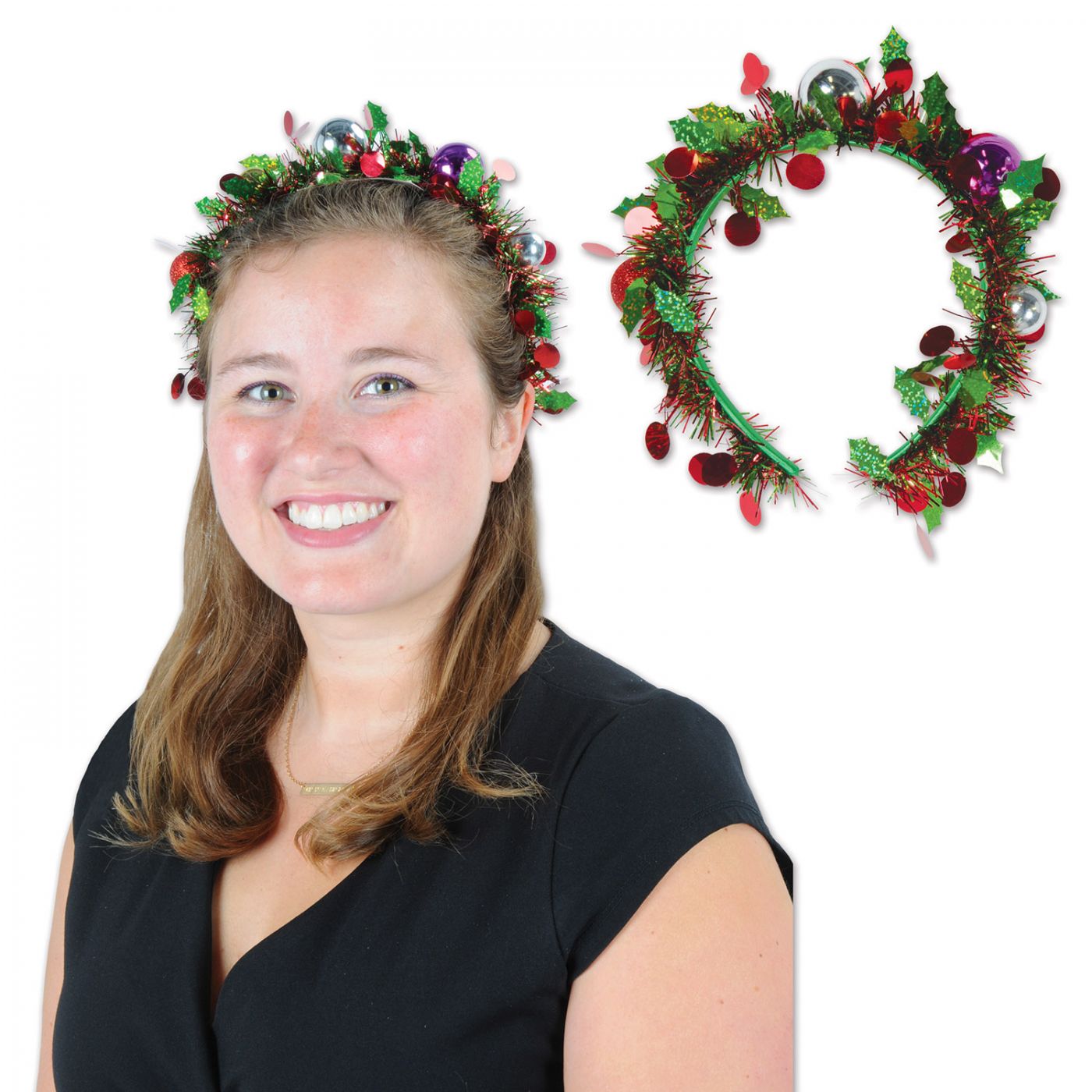Viewing Product Holiday Tinsel Garland Headband (12) 360 Degrees Ltd