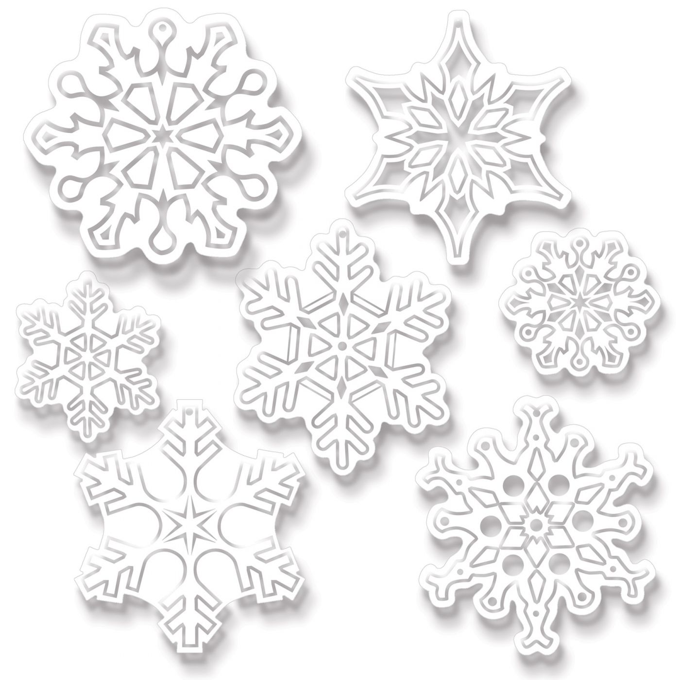 Plastic Clear Die-Cut Snowflakes (12) image