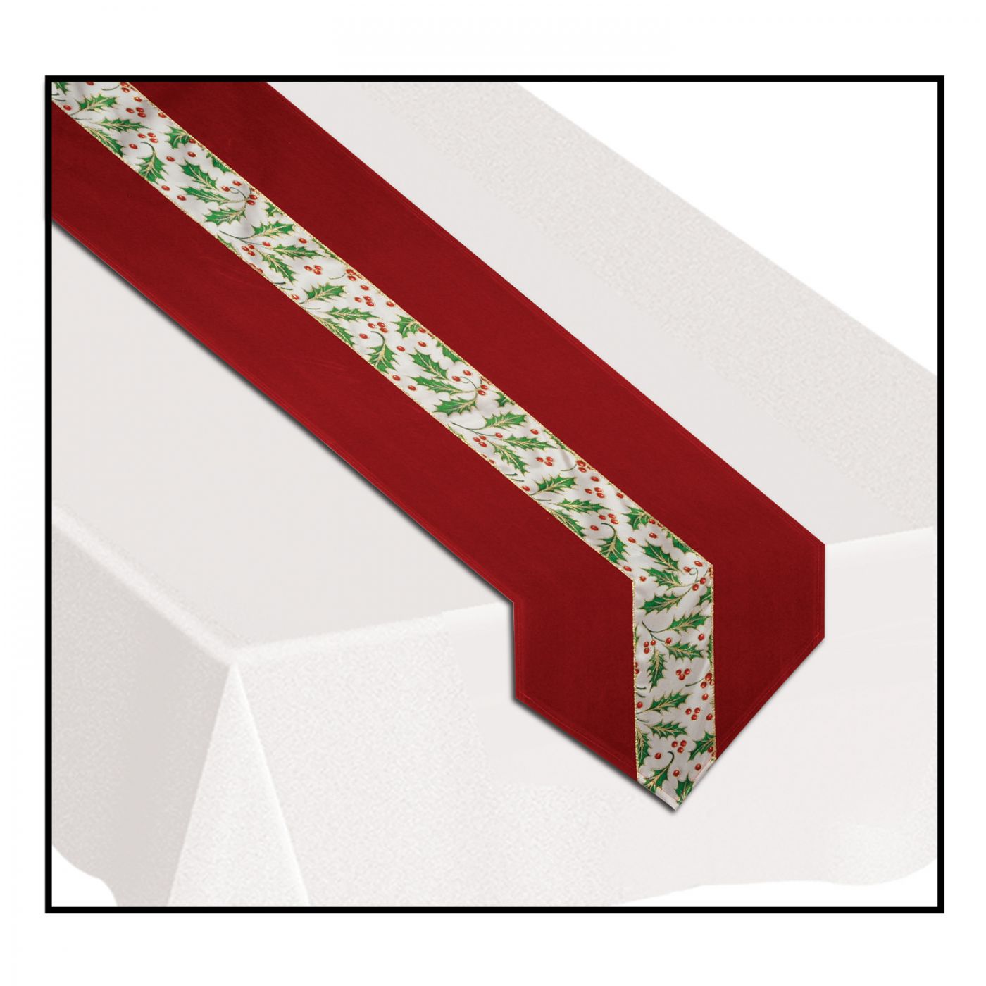 Christmas Holly Fabric Table Runner (6) image