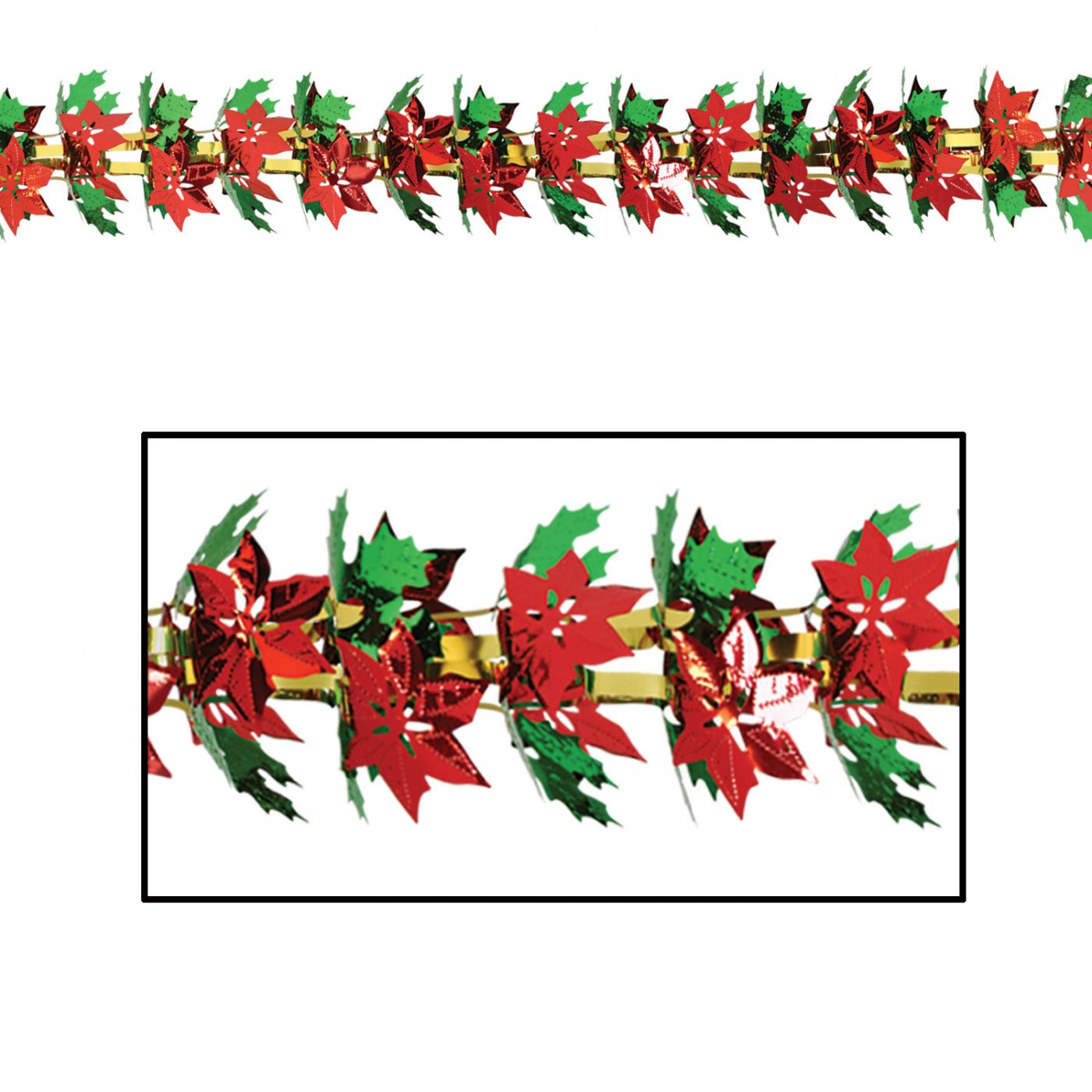 Poinsettia & Holly Garland/Column (12) image