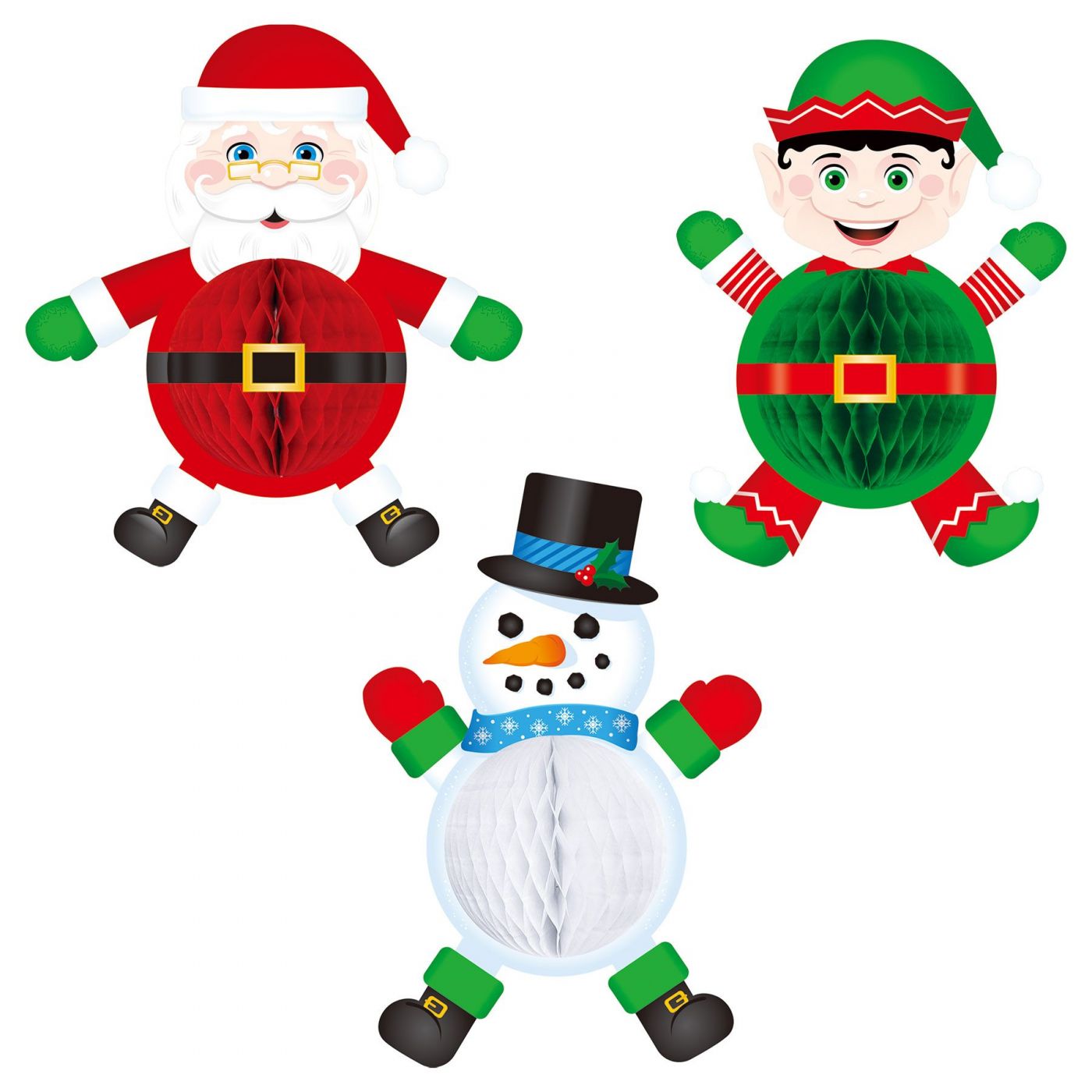 Tissue Elf, Santa & Snowman (12) image