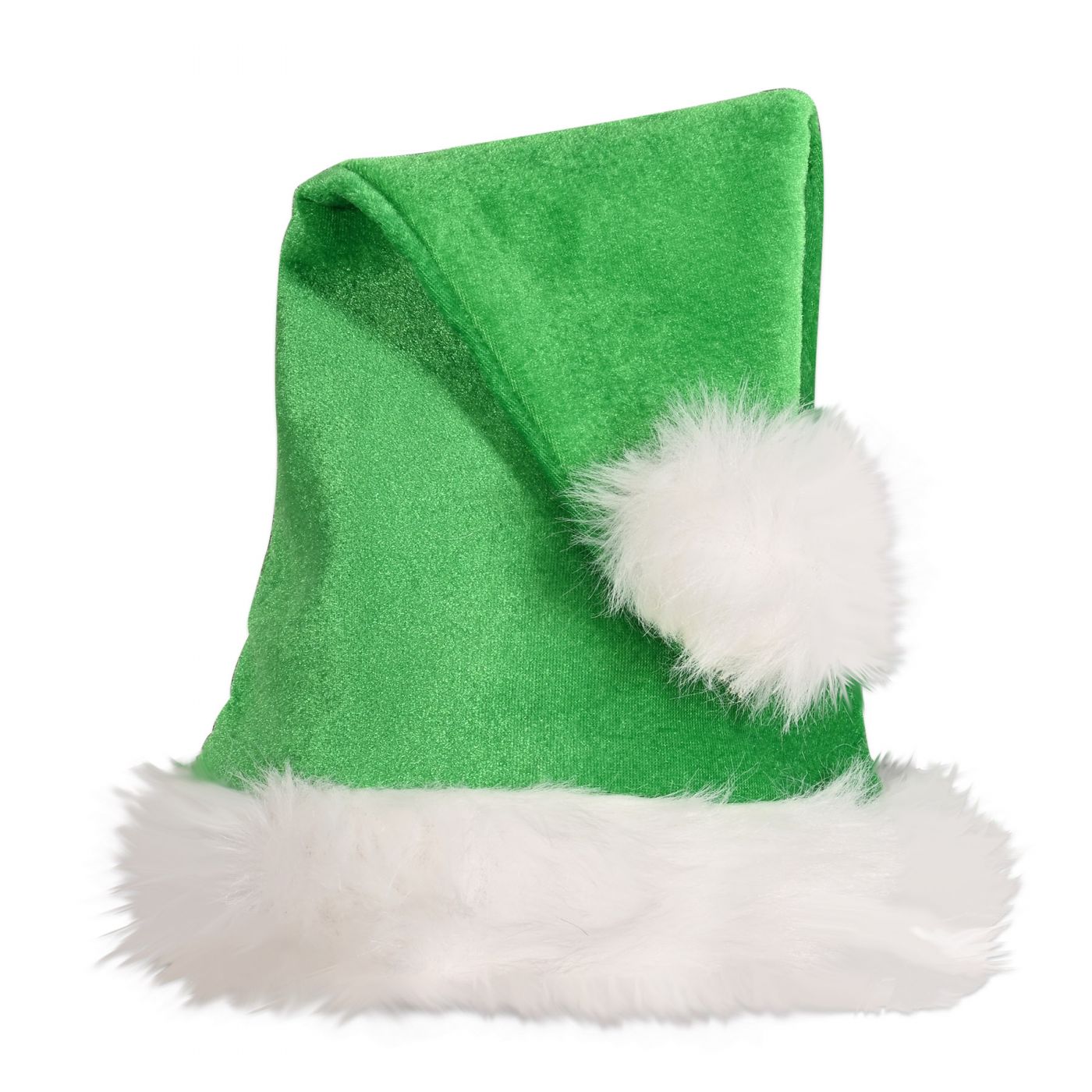 Green Santa Hat w/Plush Trim (12) image