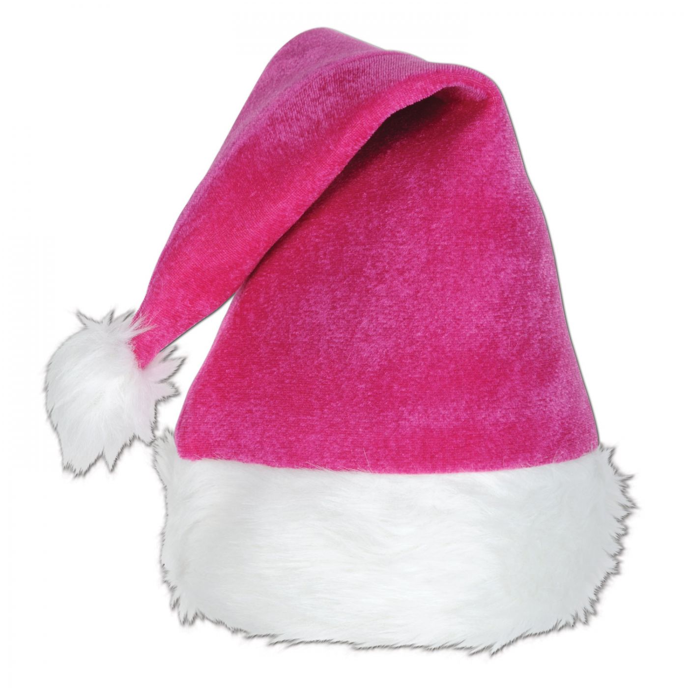 Pink Velvet Santa Hat w/Plush Trim (12) image