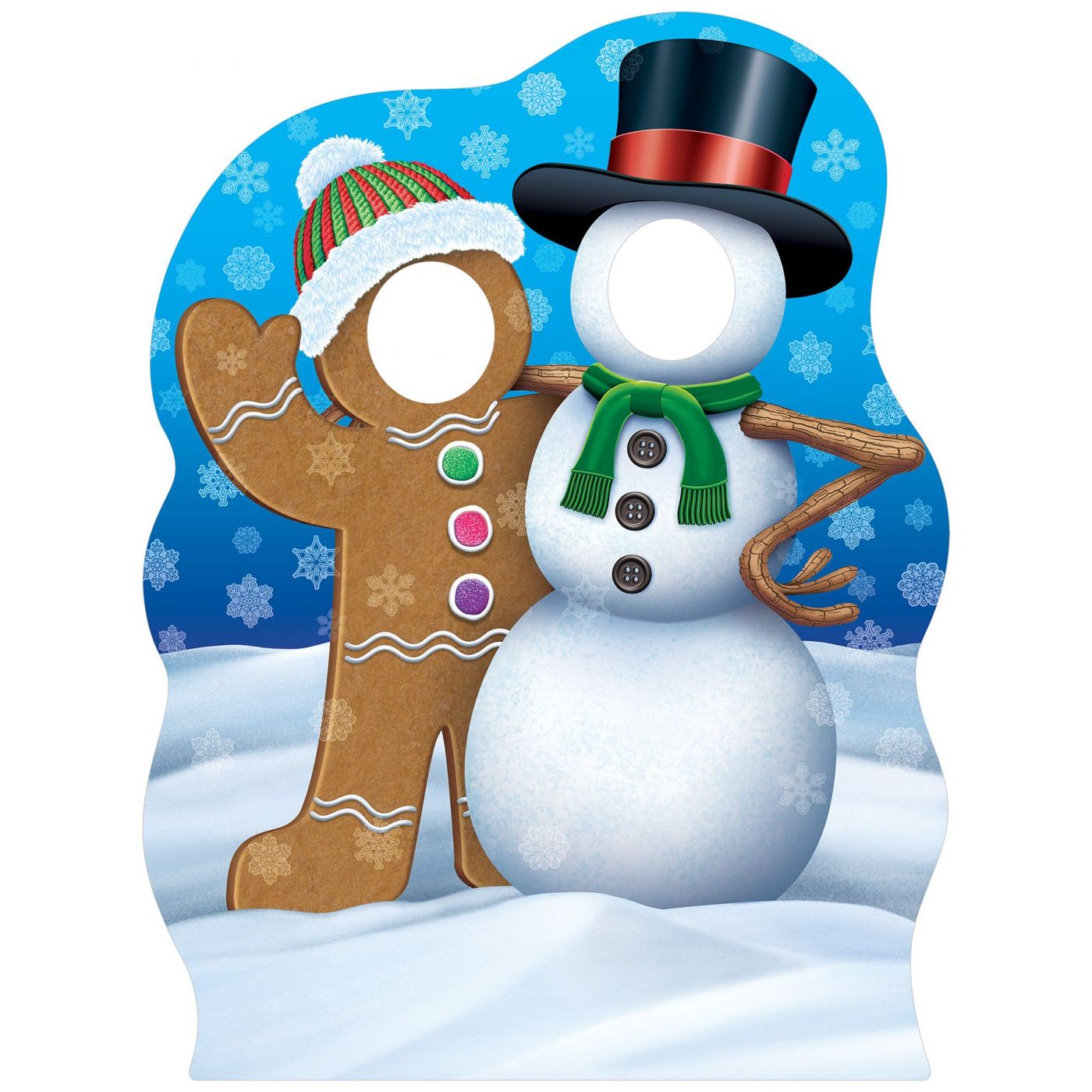 Gingerbread Man & Snowman Photo Prop Stand-Up (4) image