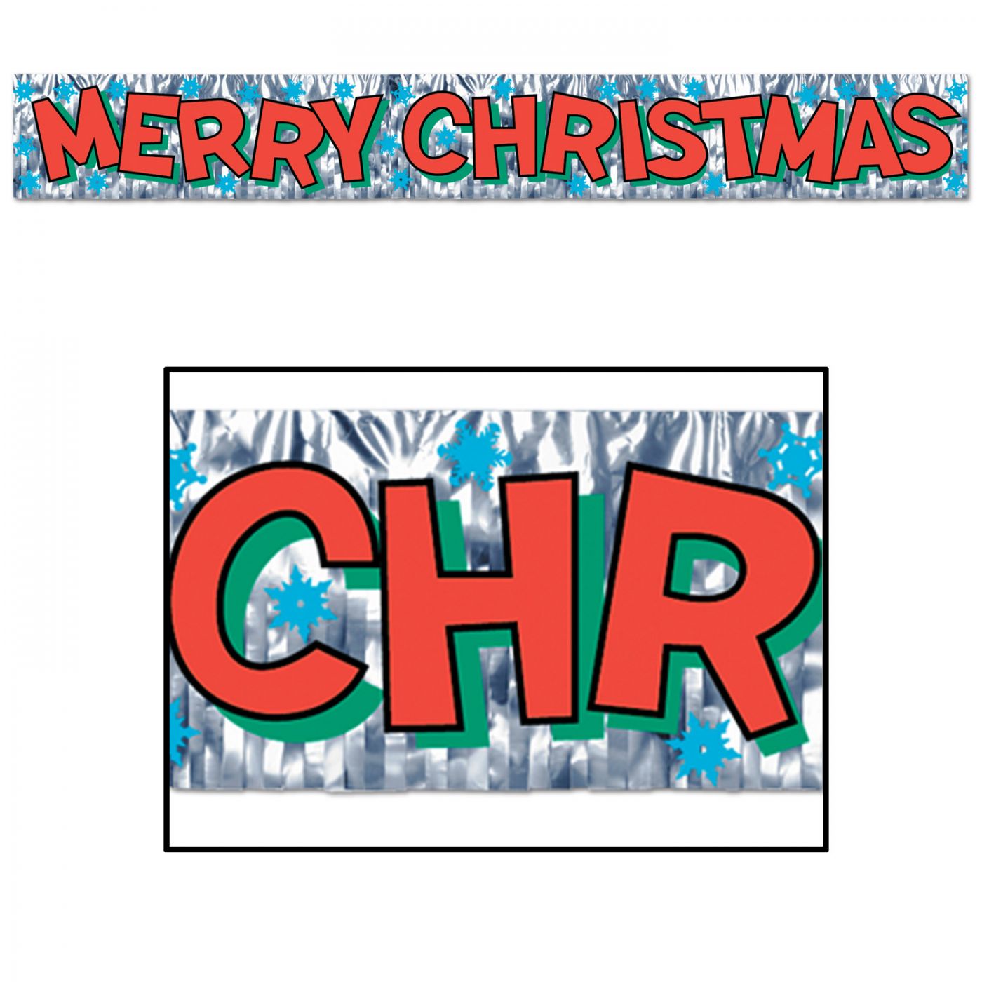 Metallic Merry Christmas Fringe Banner image