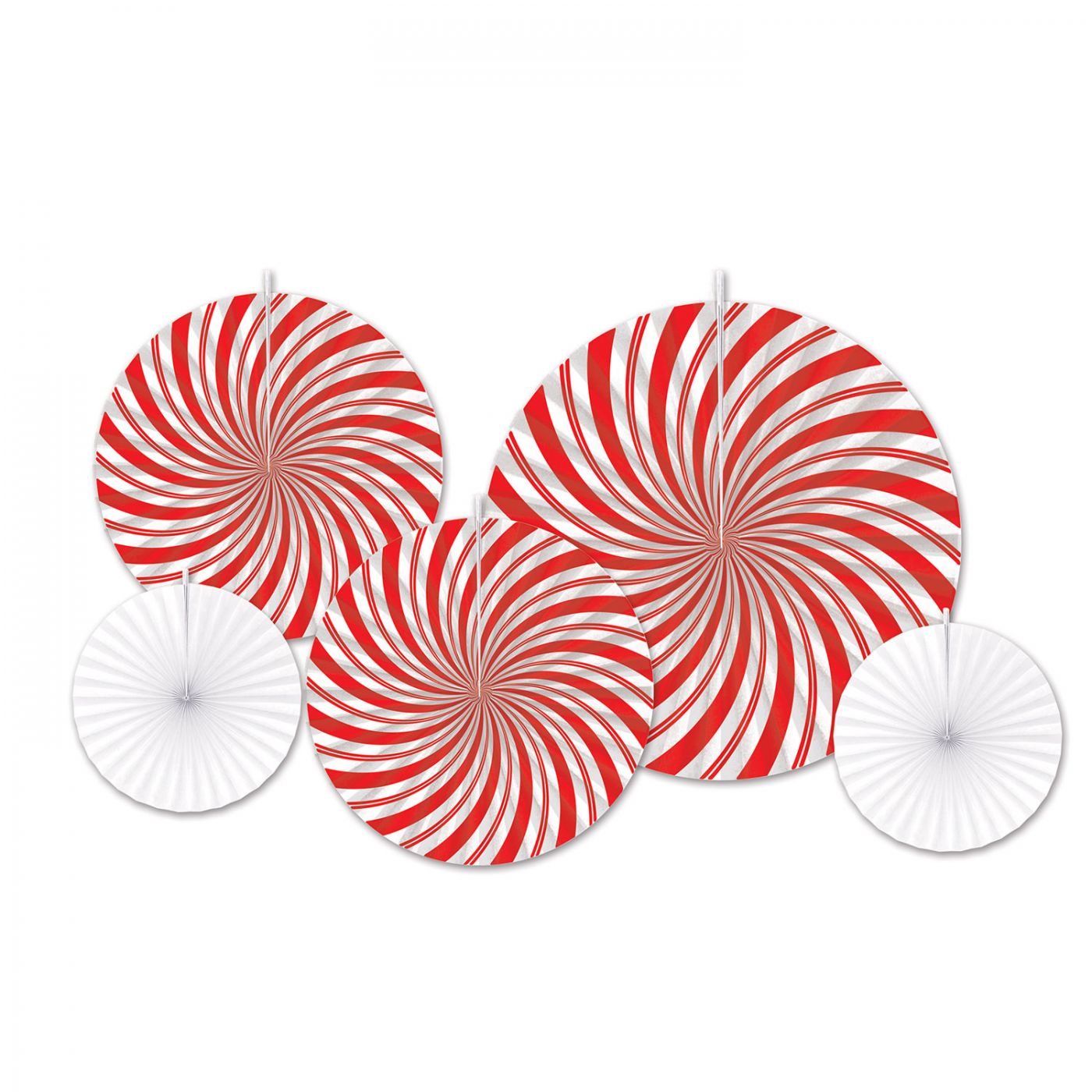 Peppermint Accordion Paper Fans (12) image