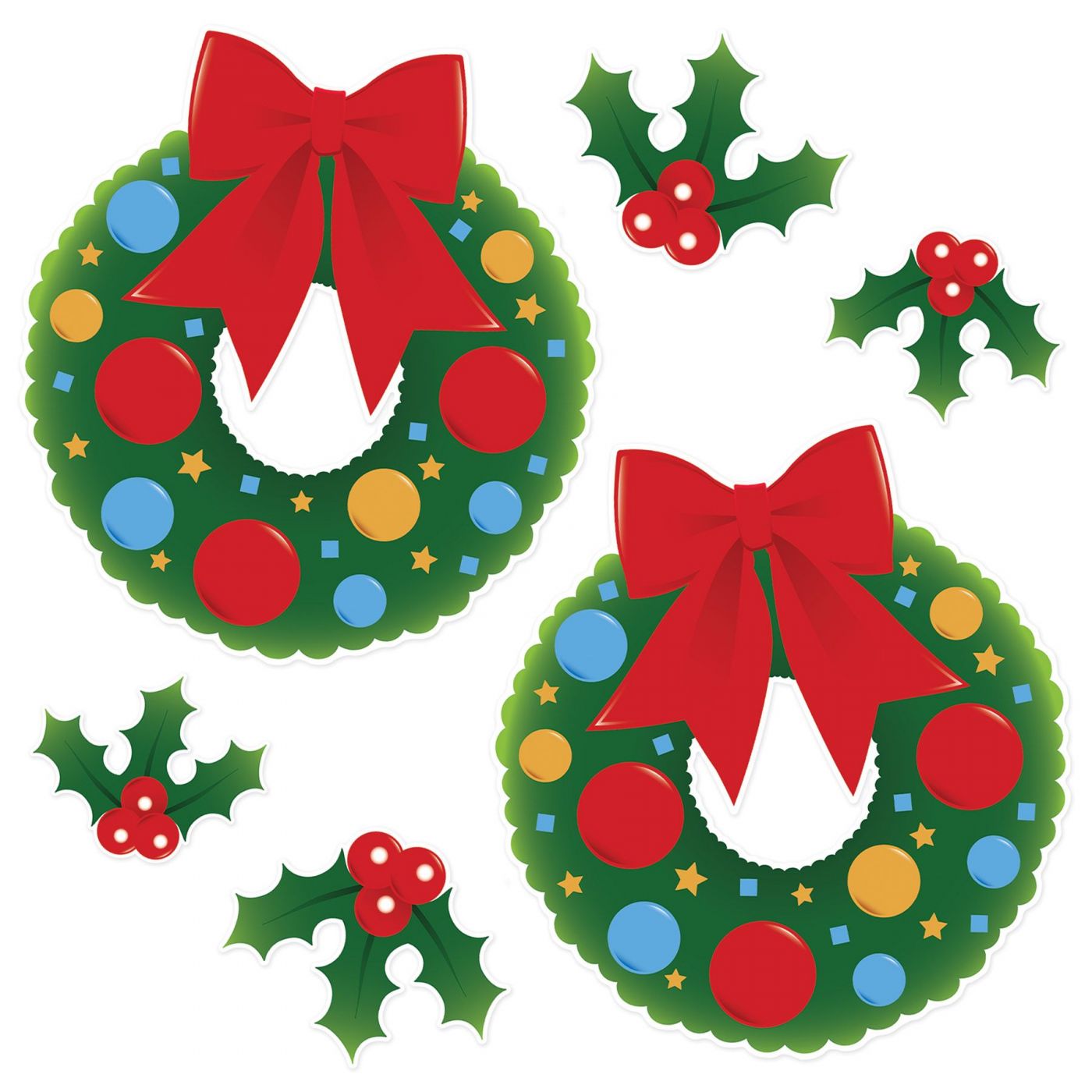 Holly & Wreath Cutouts (12) image