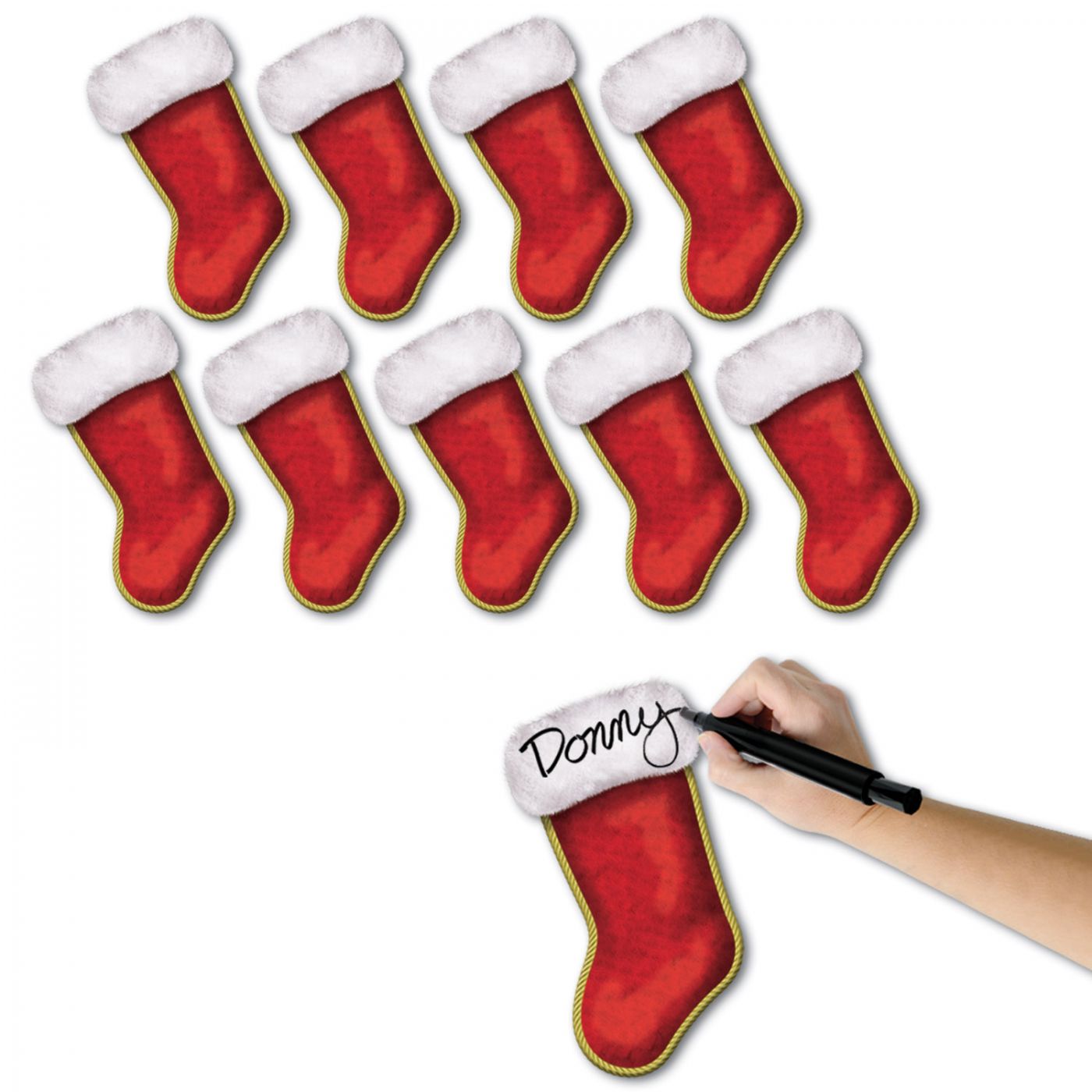 Mini Christmas Stocking Cutouts (12) image