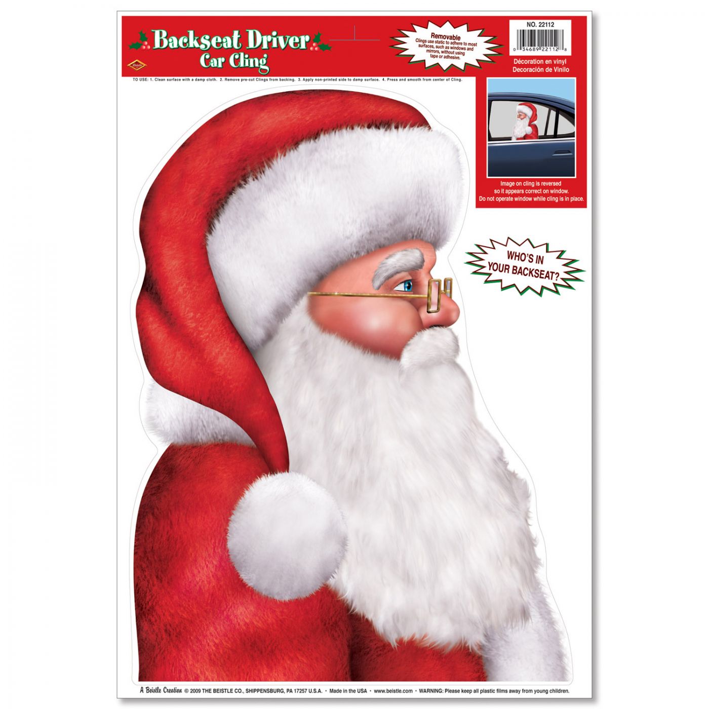 Santa Car Cling (12) image