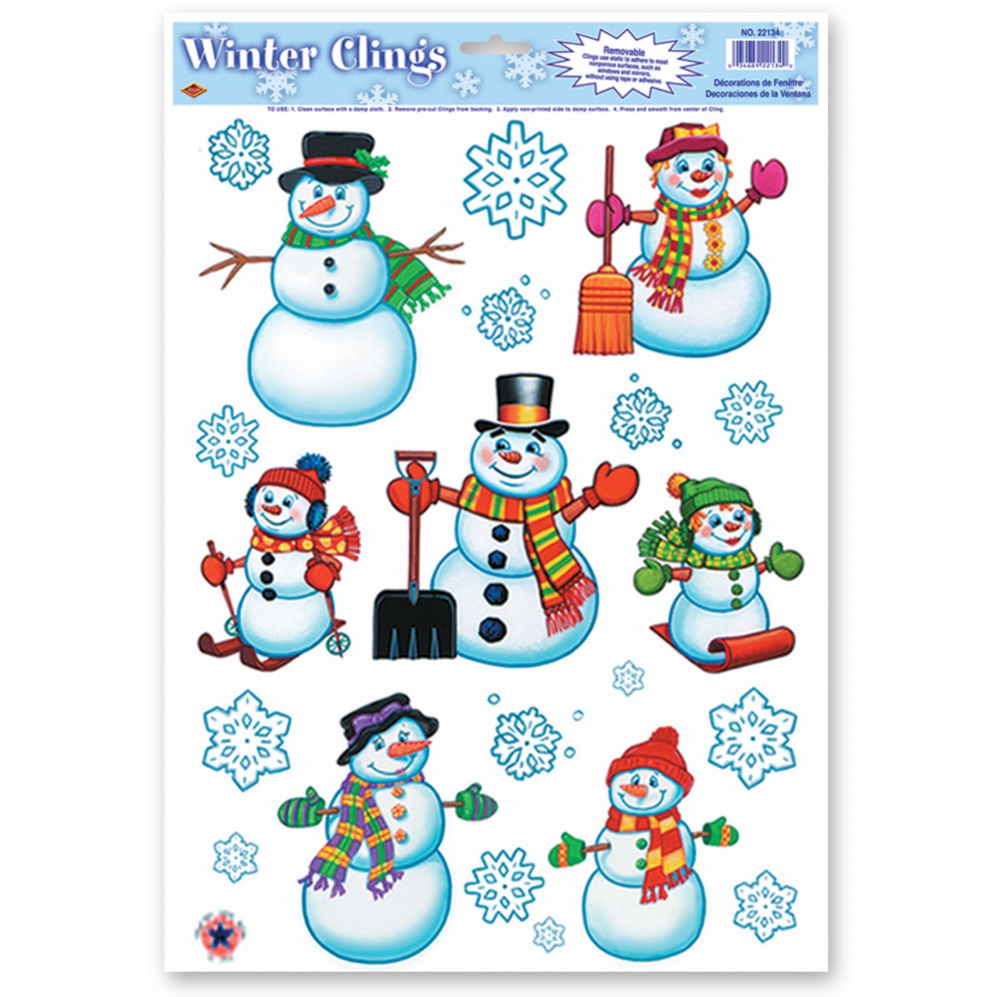 Snowman/Snowflake Clings (12) image