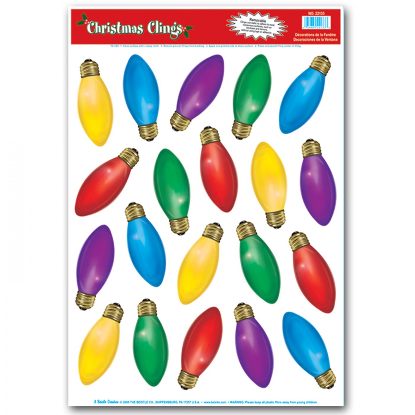 Christmas Light Bulb Clings (12) image