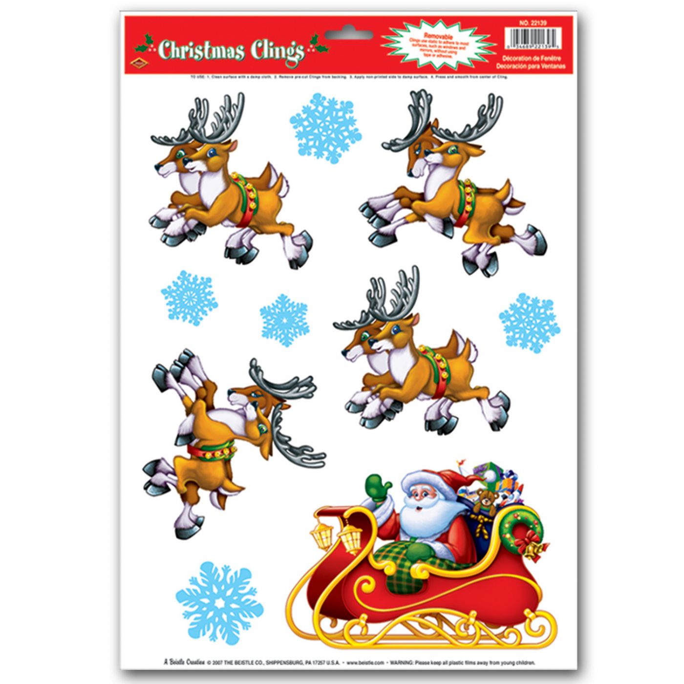 Santa & Sleigh Clings (12) image