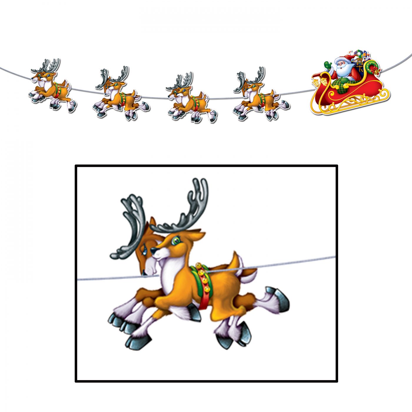 Santa & Sleigh Streamer (12) image