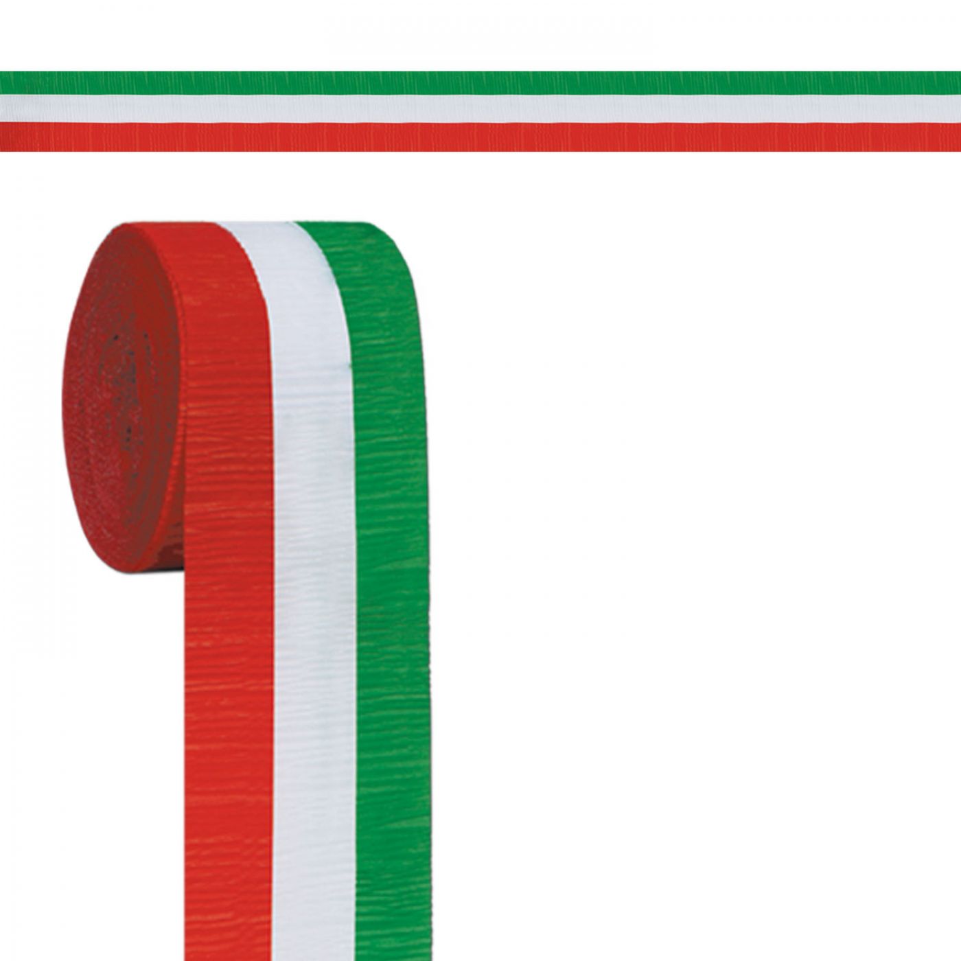 FR Red, White & Green Crepe Streamer image