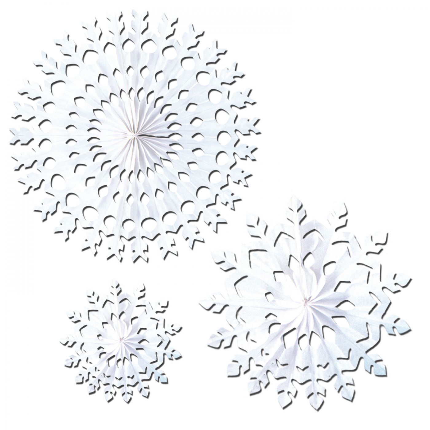 White Tissue Snowflakes (12) image