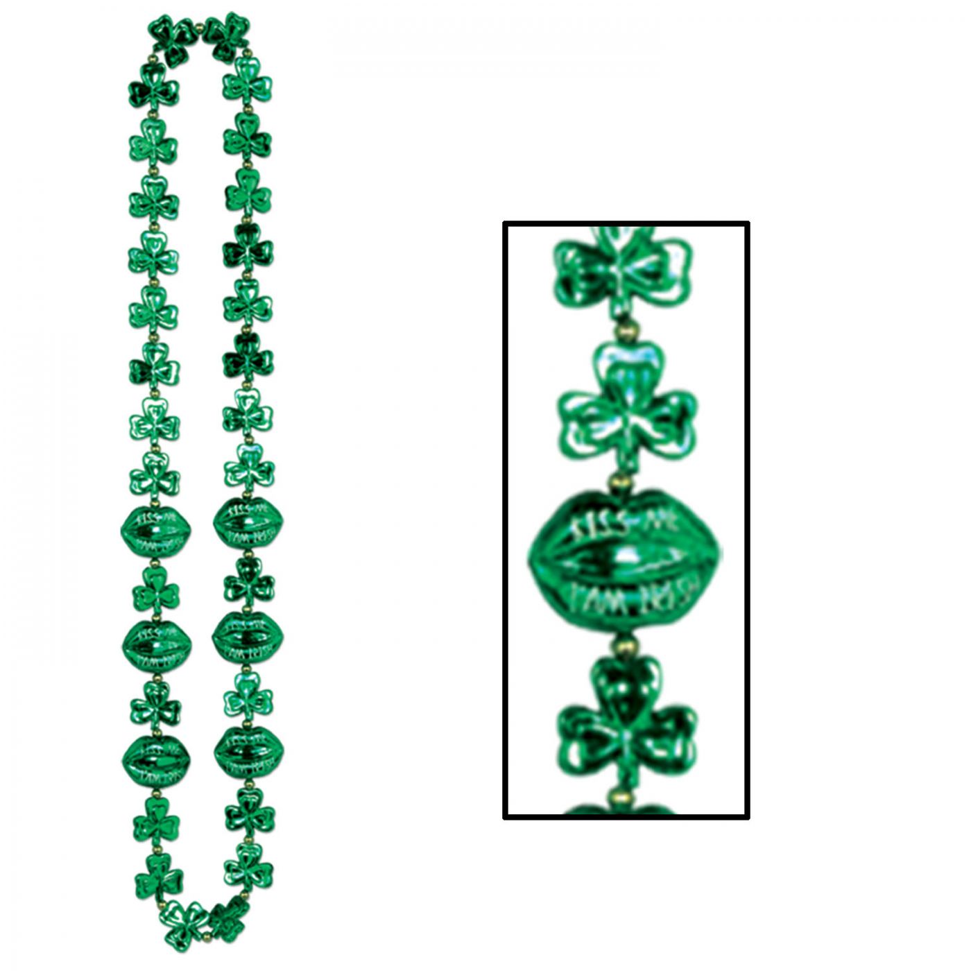 Shamrock Beads w/Kiss Me Lips (12) image