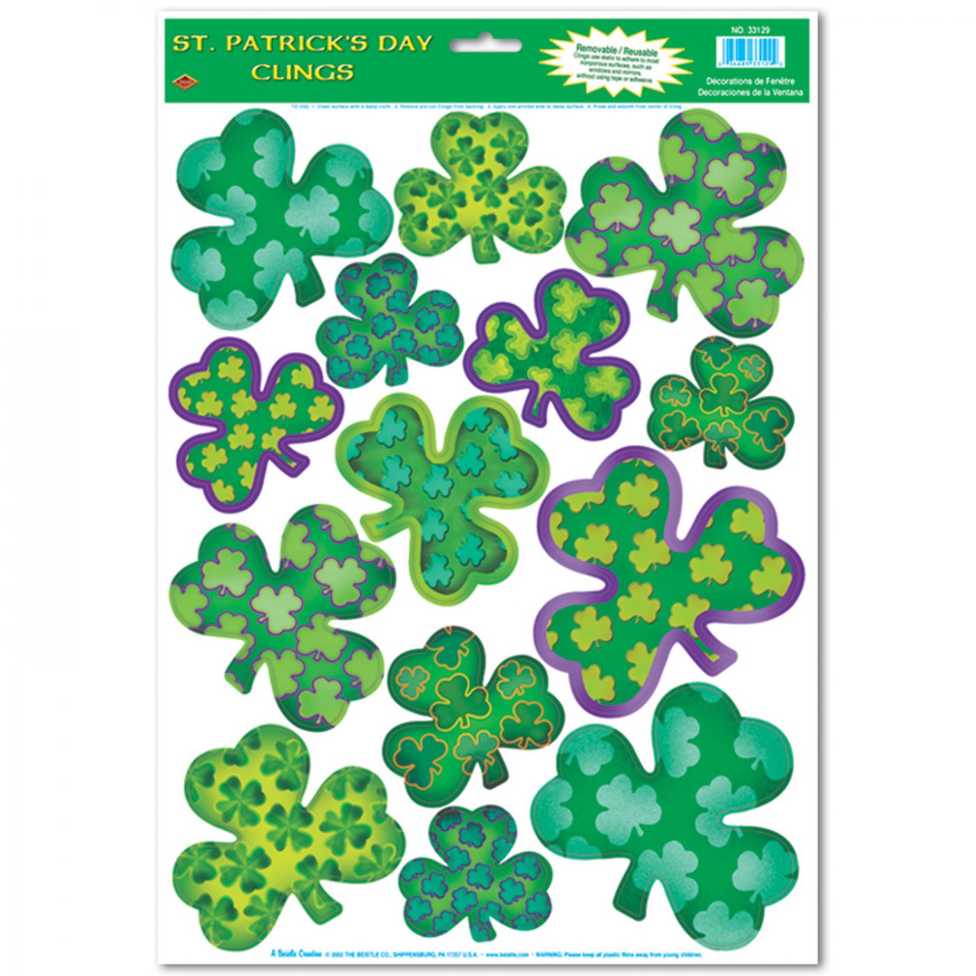 Irish-Mood Shamrock Clings (12) image