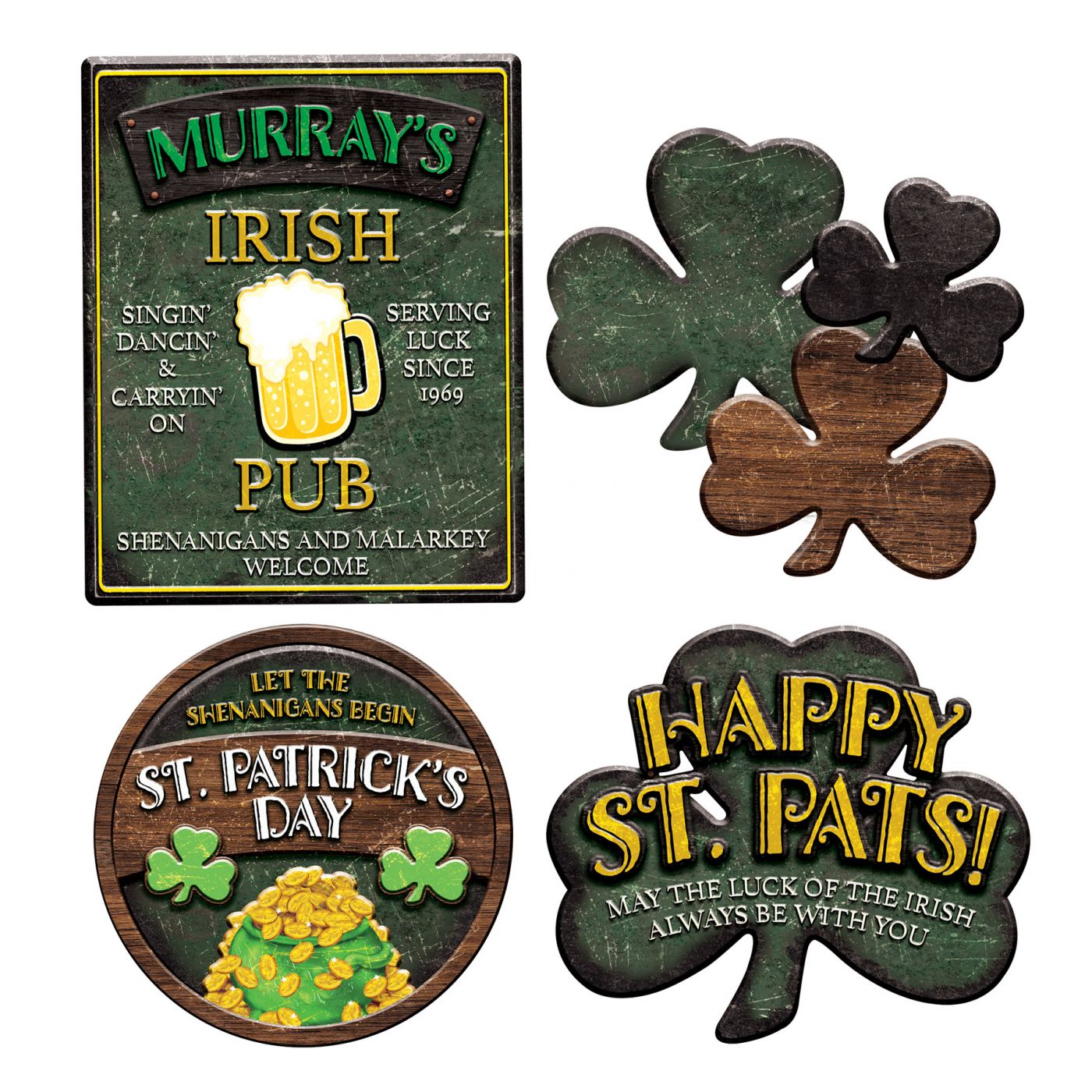 Distressed St Patrick's Day Sign Cutouts (12) image