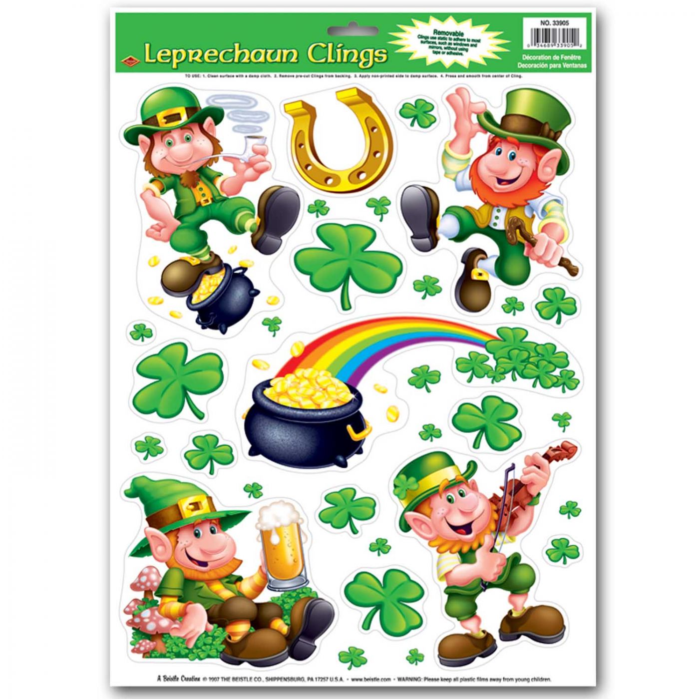 Leprechaun/Shamrock Clings (12) image