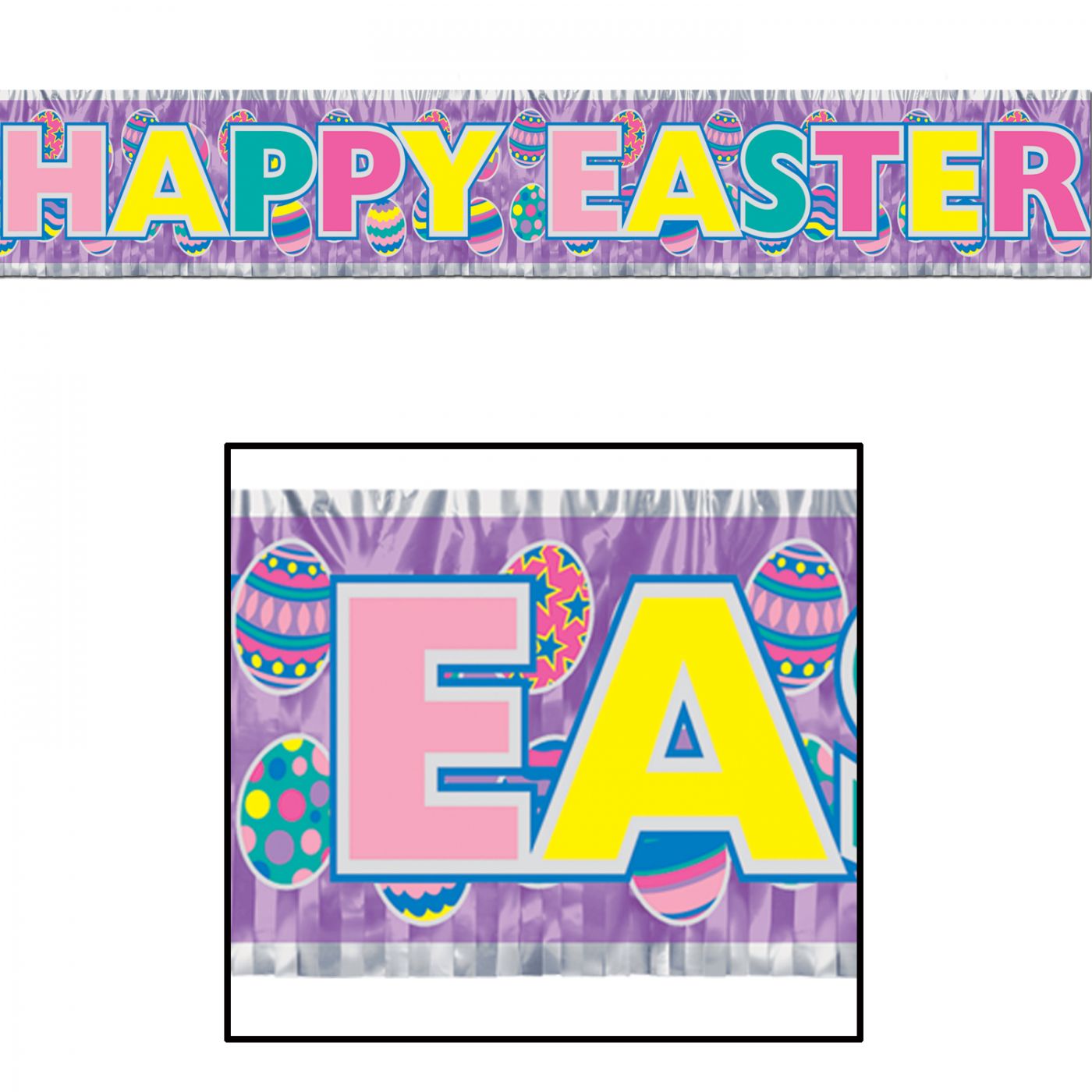 Metallic Happy Easter Fringe Banner image