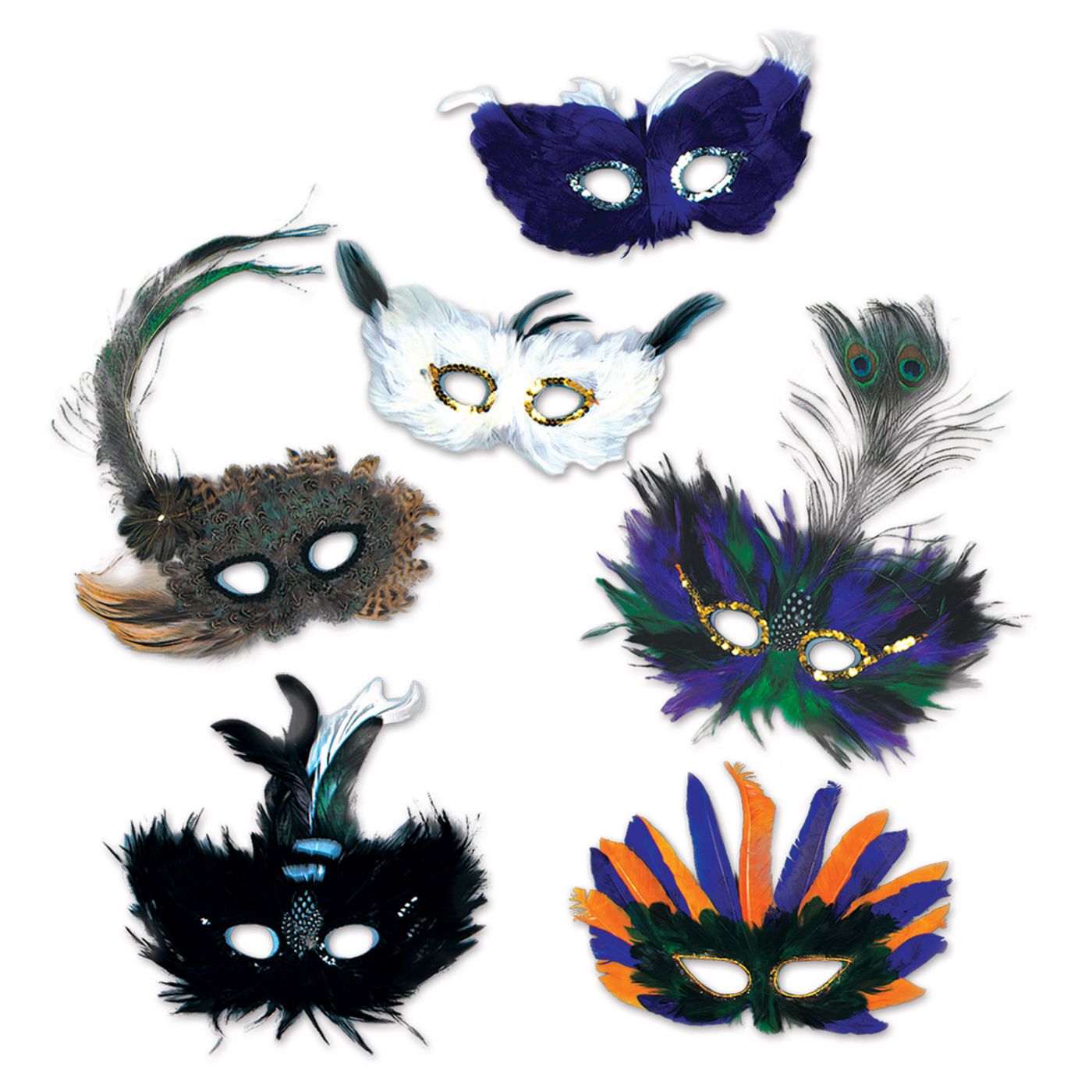 Majestic Fanci-Feather Masks (12) image
