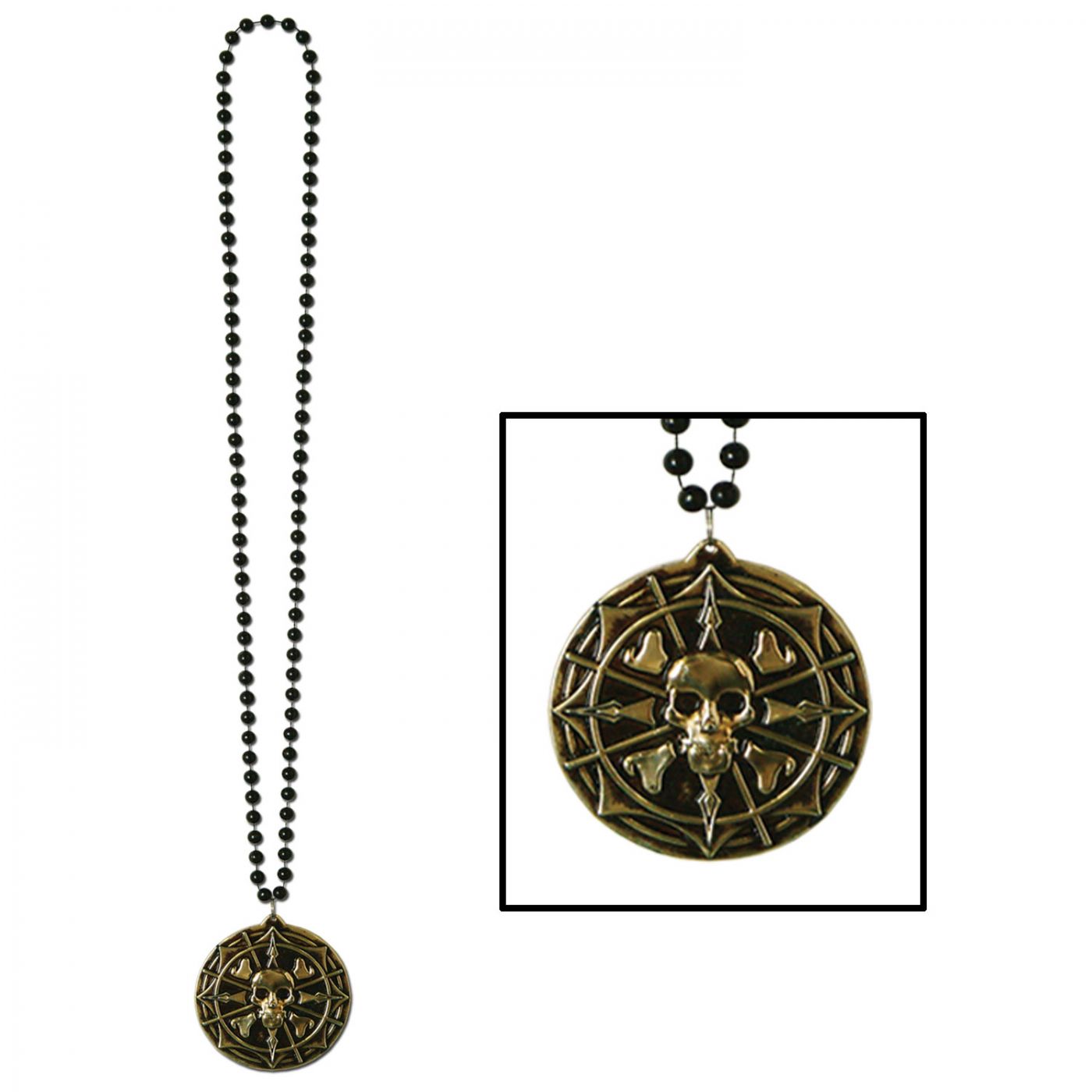 Image of Beads w/Pirate Coin Medallion