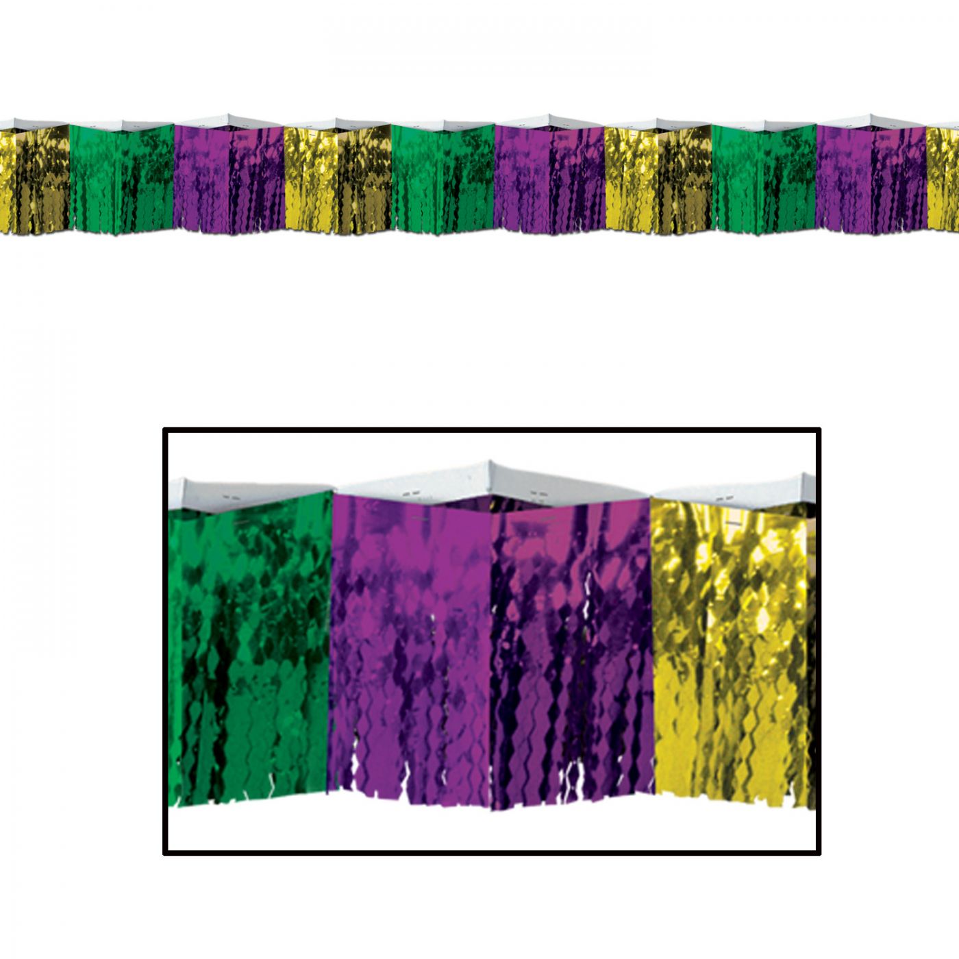 Image of 2-Ply FR Diamond Metallic Fringe Drape (6)