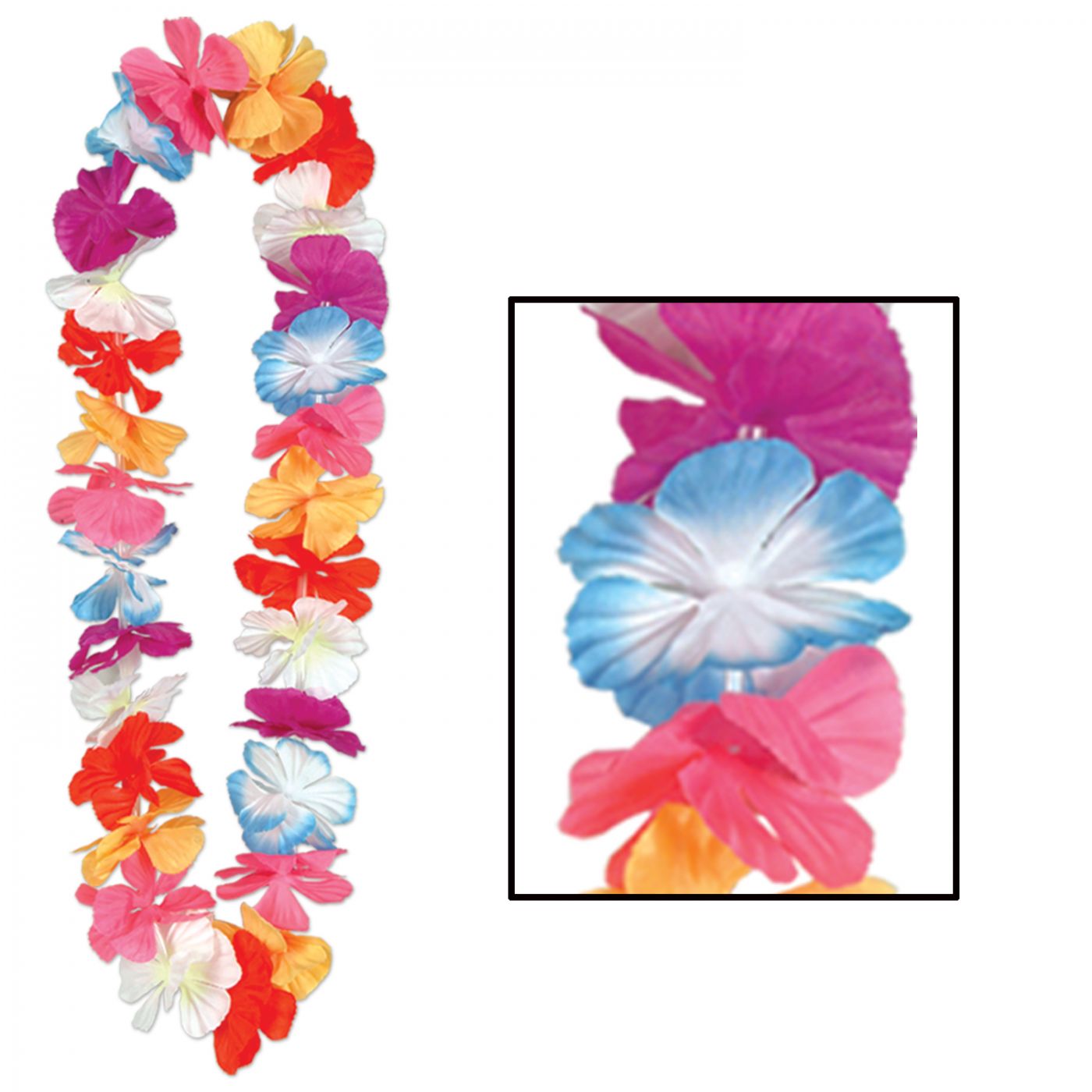 Silk 'N Petals Parti-Color Lei (12) image