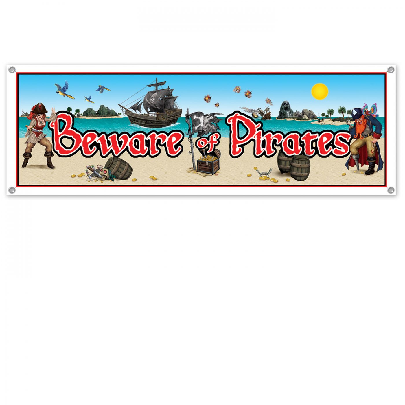 Beware Of Pirates Sign Banner (12) image
