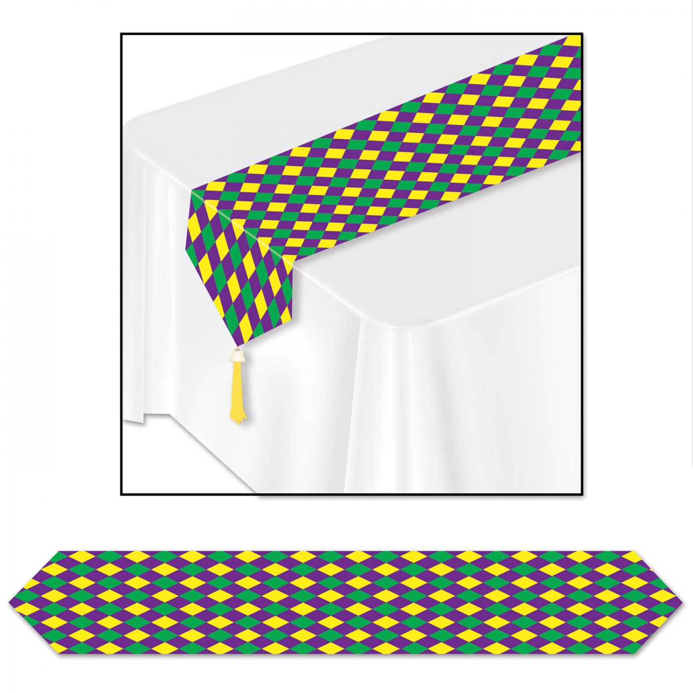 Printed Mardi Gras Table Runner (12) image