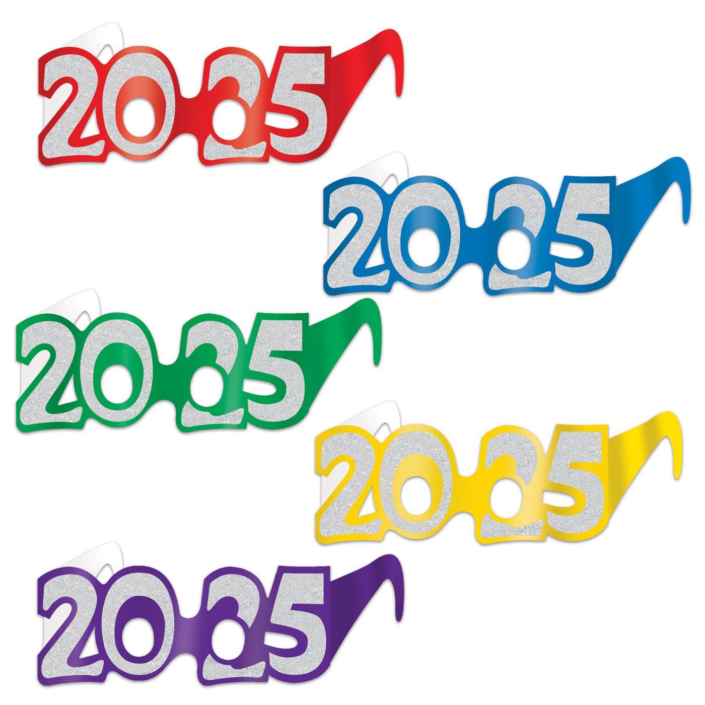 Image of "2025" Glittered Foil Eyeglasses (50)