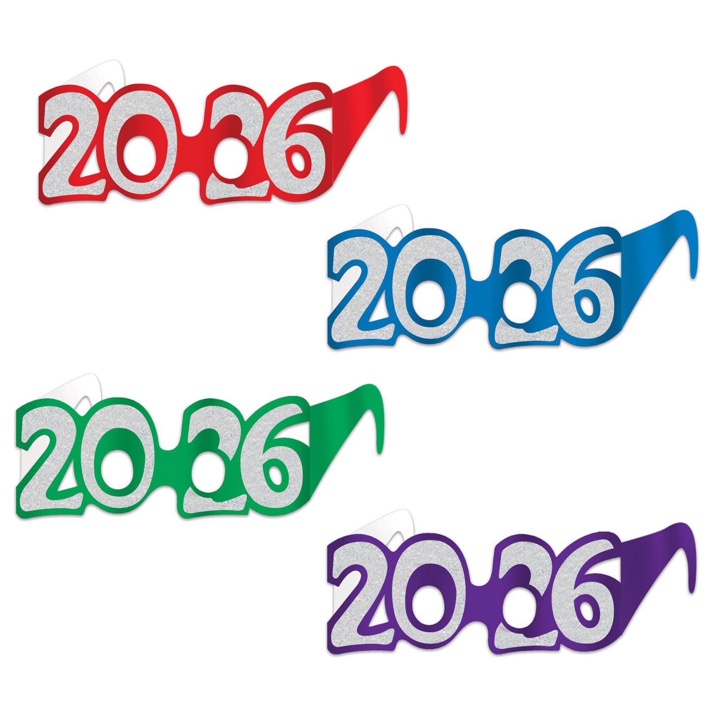 Pkgd "2026" Glittered Foil Eyeglasses (12) image