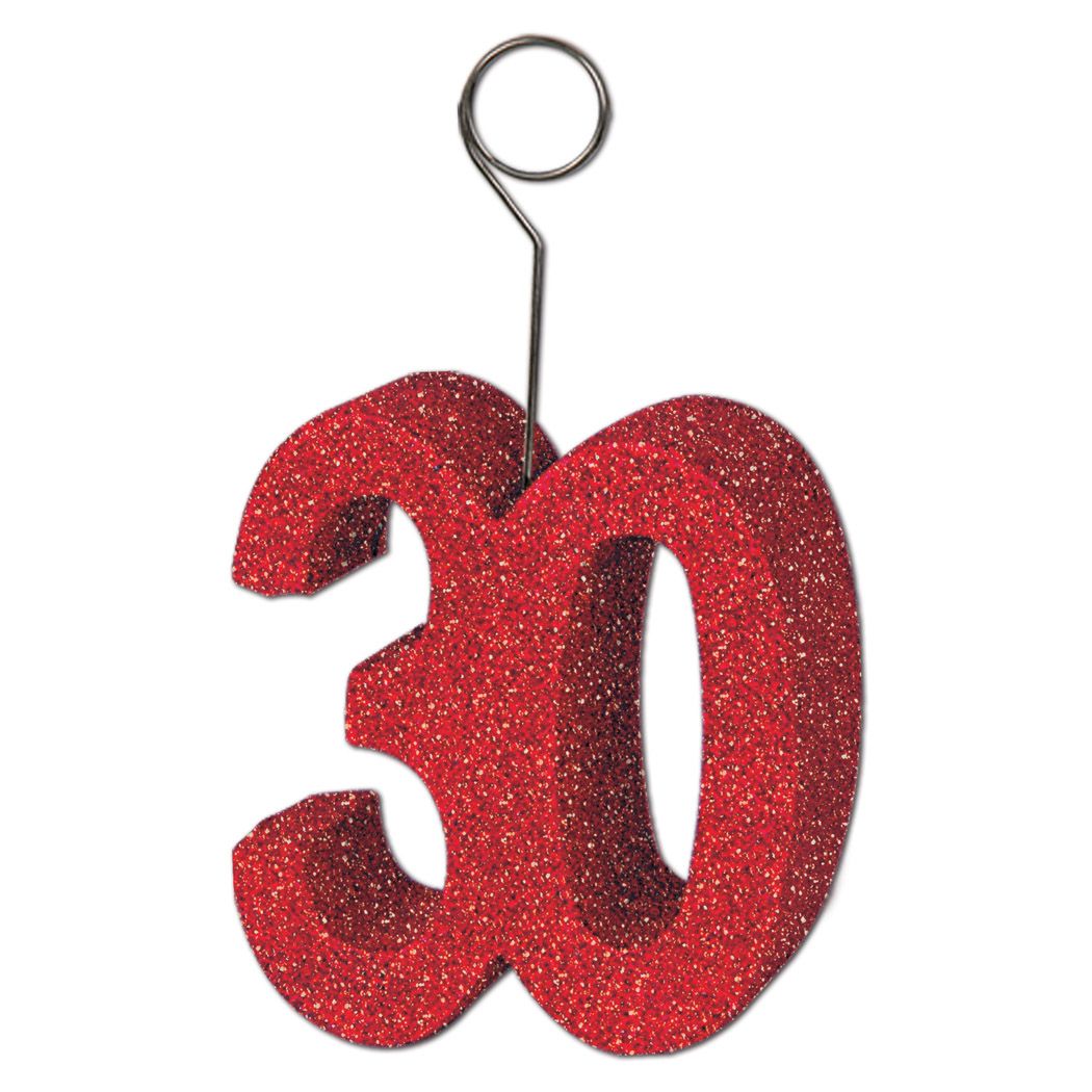 Glittered  30  Photo/Balloon Holder (6) image