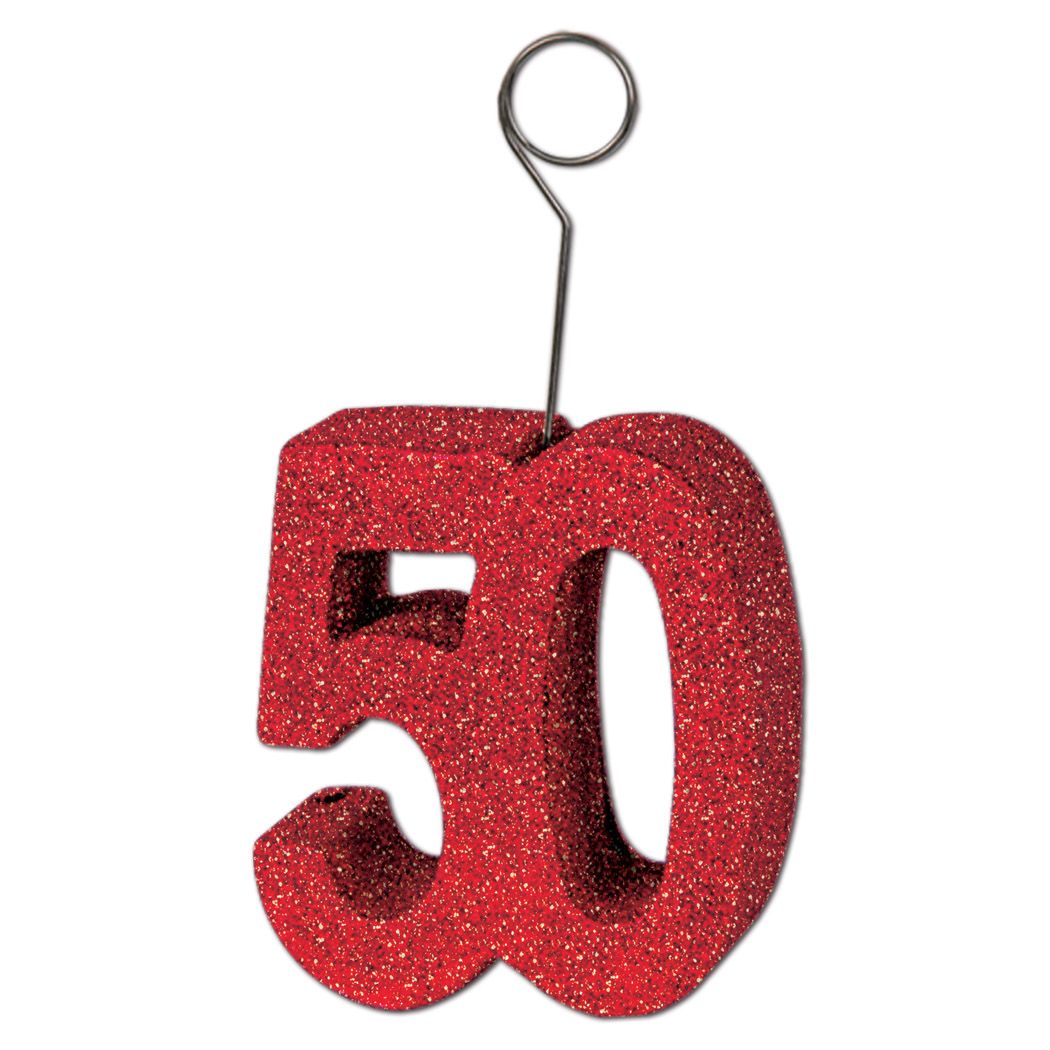 Glittered  50  Photo/Balloon Holder (6) image