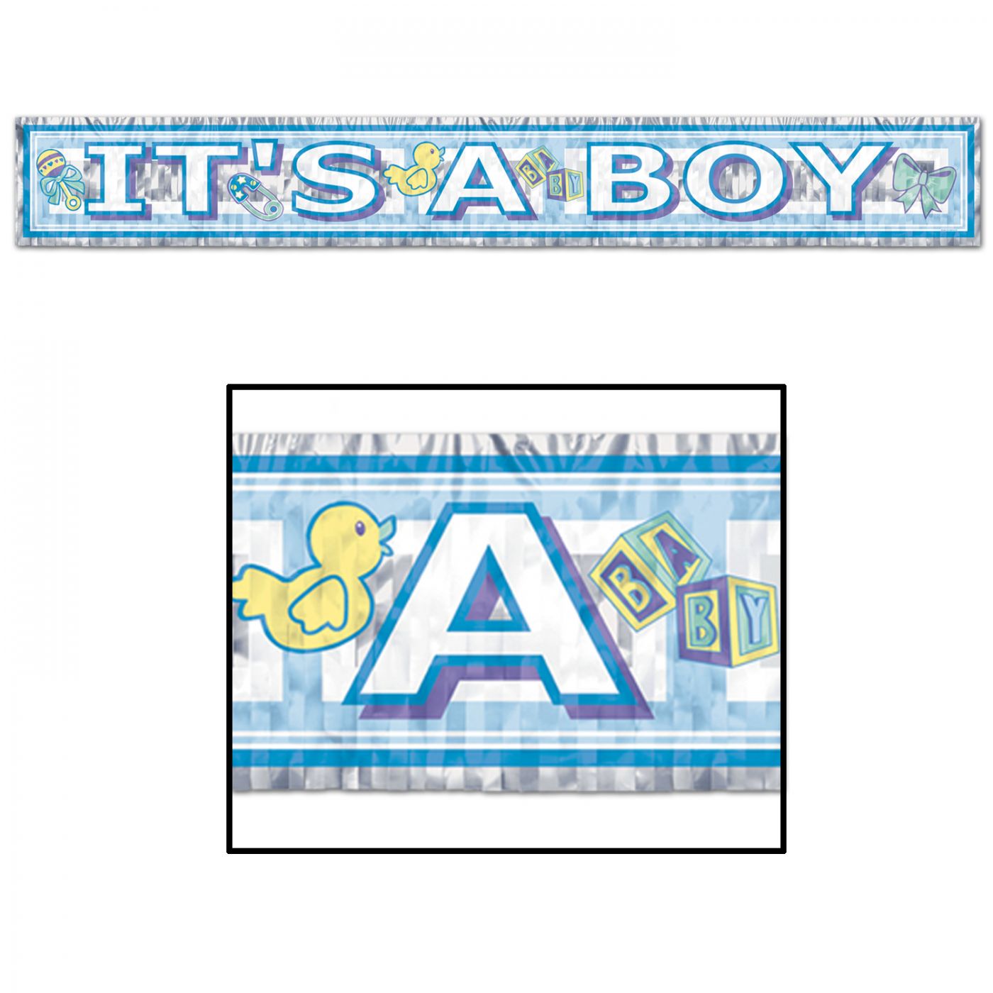 Metallic It's A Boy Fringe Banner (12) image