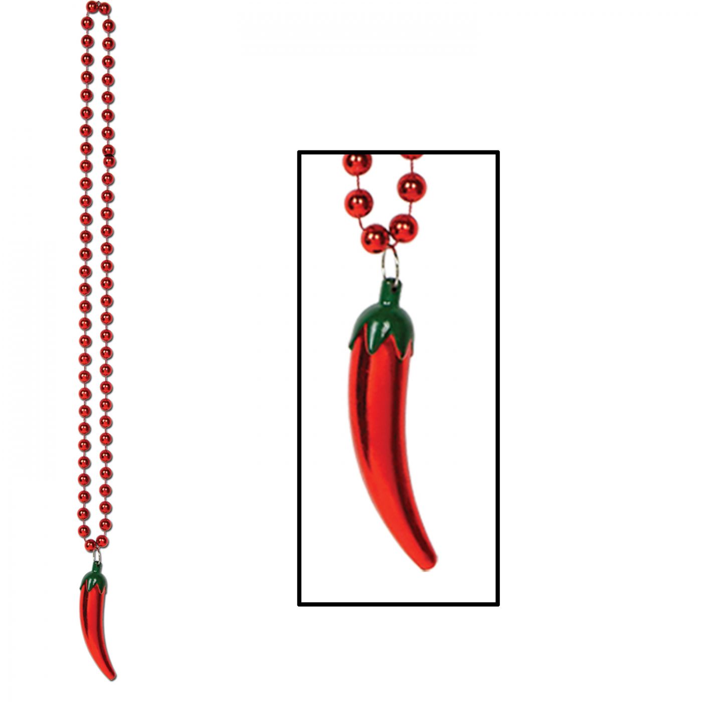Image of Beads w/Chili Pepper Medallion (12)
