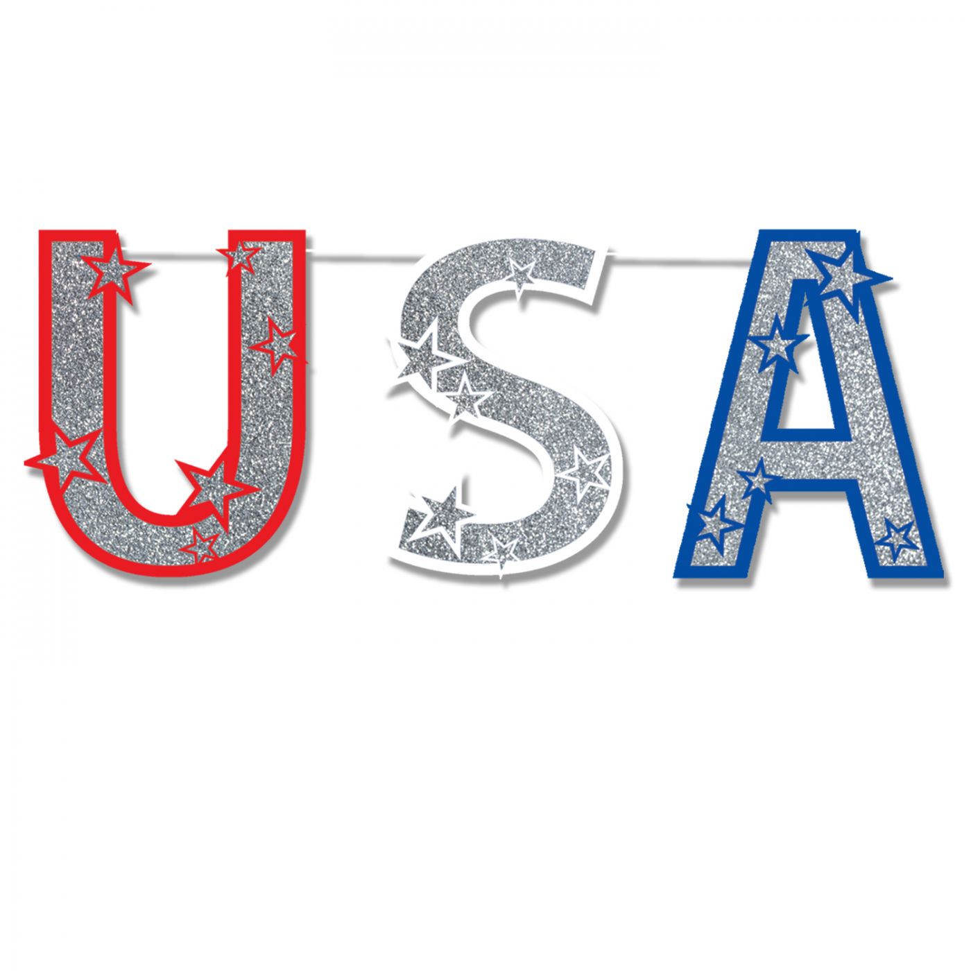 Glittered USA Streamer image