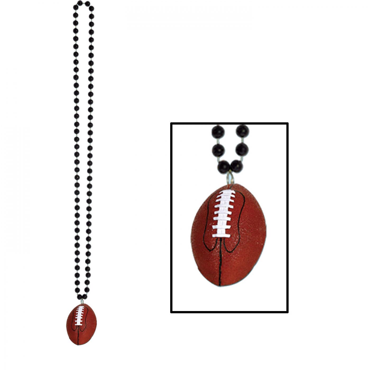 Image of Beads w/Football Medallion