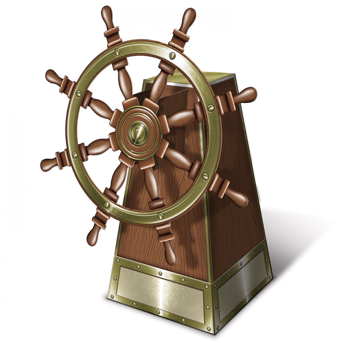 3-D Jointed Ship's Helm Centerpiece image
